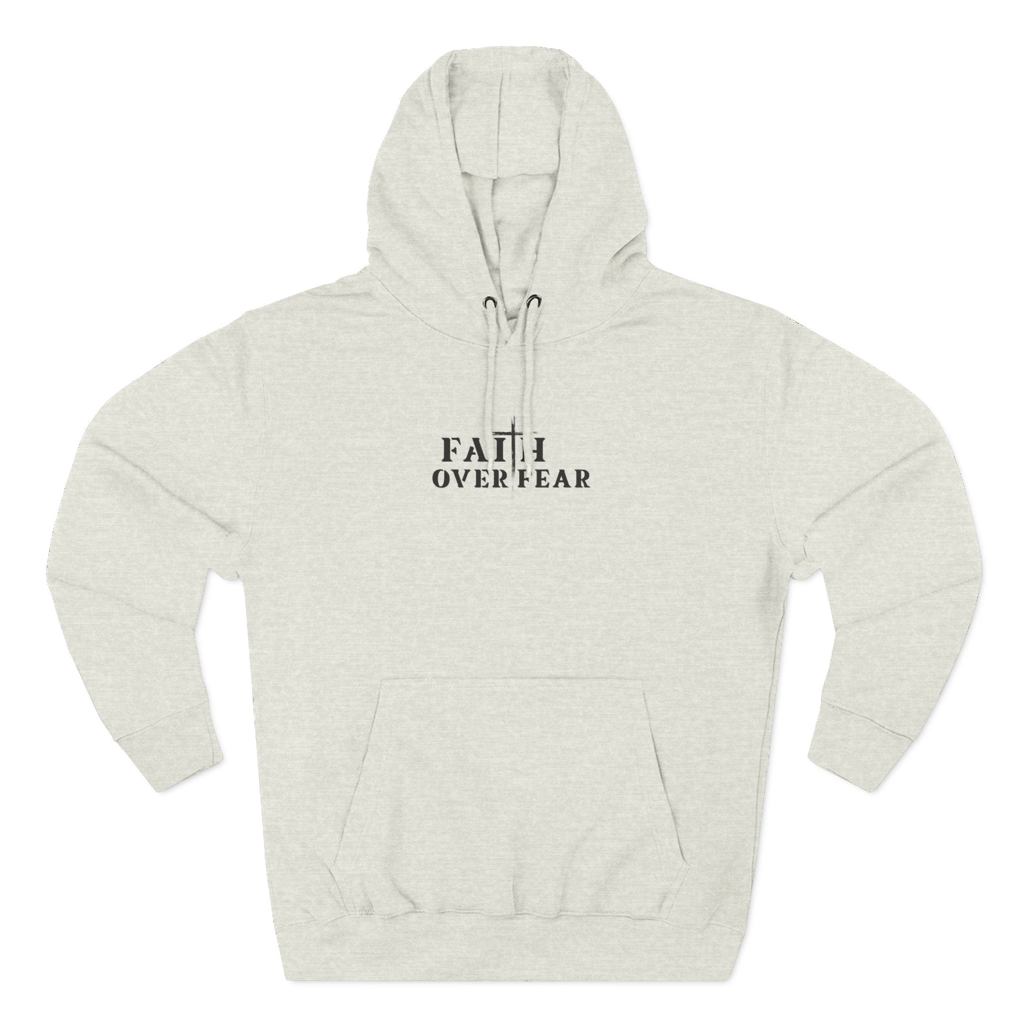 Faith Over Fear Fleece Hoodie – Proverbs 29:25 (Black Font)