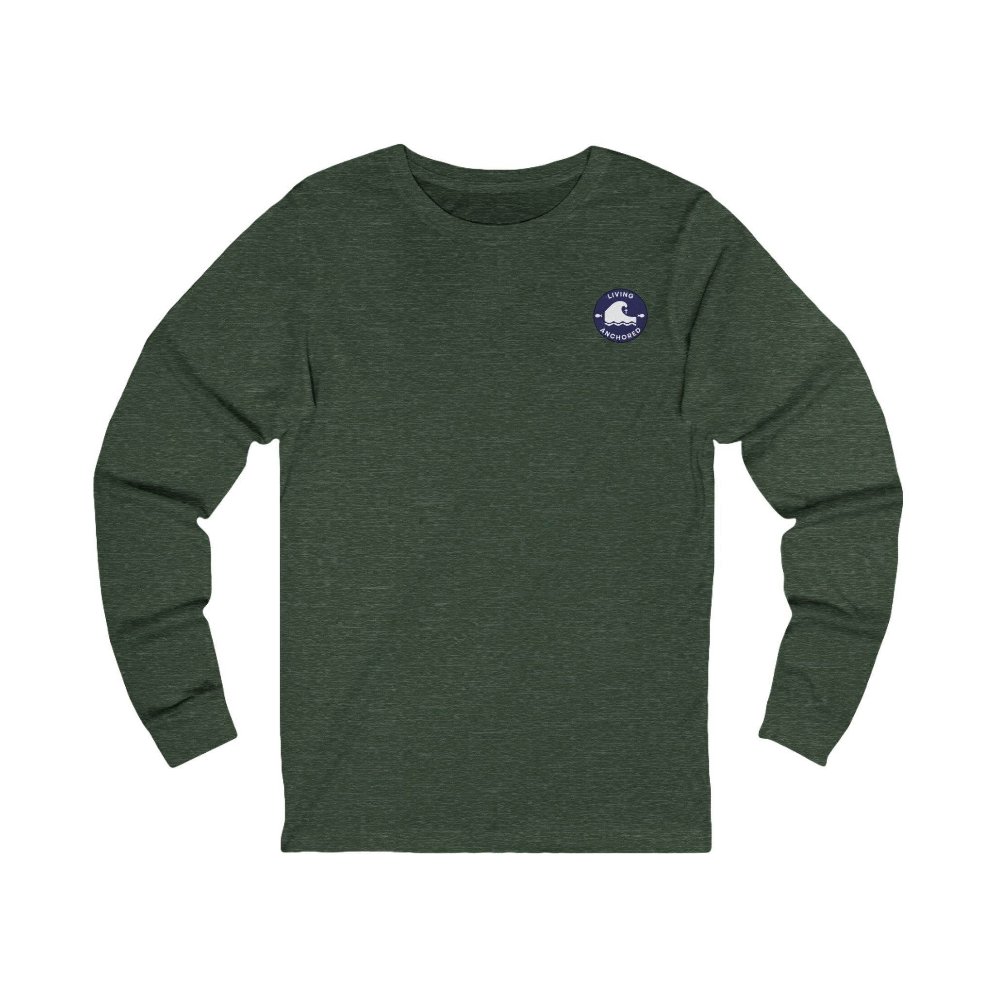 Living Anchored Jersey Long Sleeve Tee – Bird & Wave with Mark 11:22-24