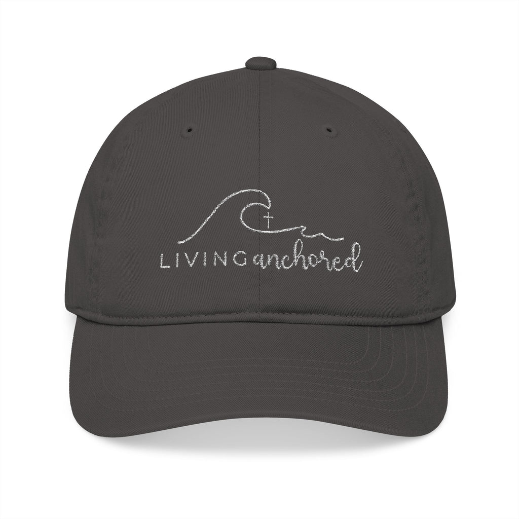 Living Anchored Organic Baseball Cap – White Thread Edition