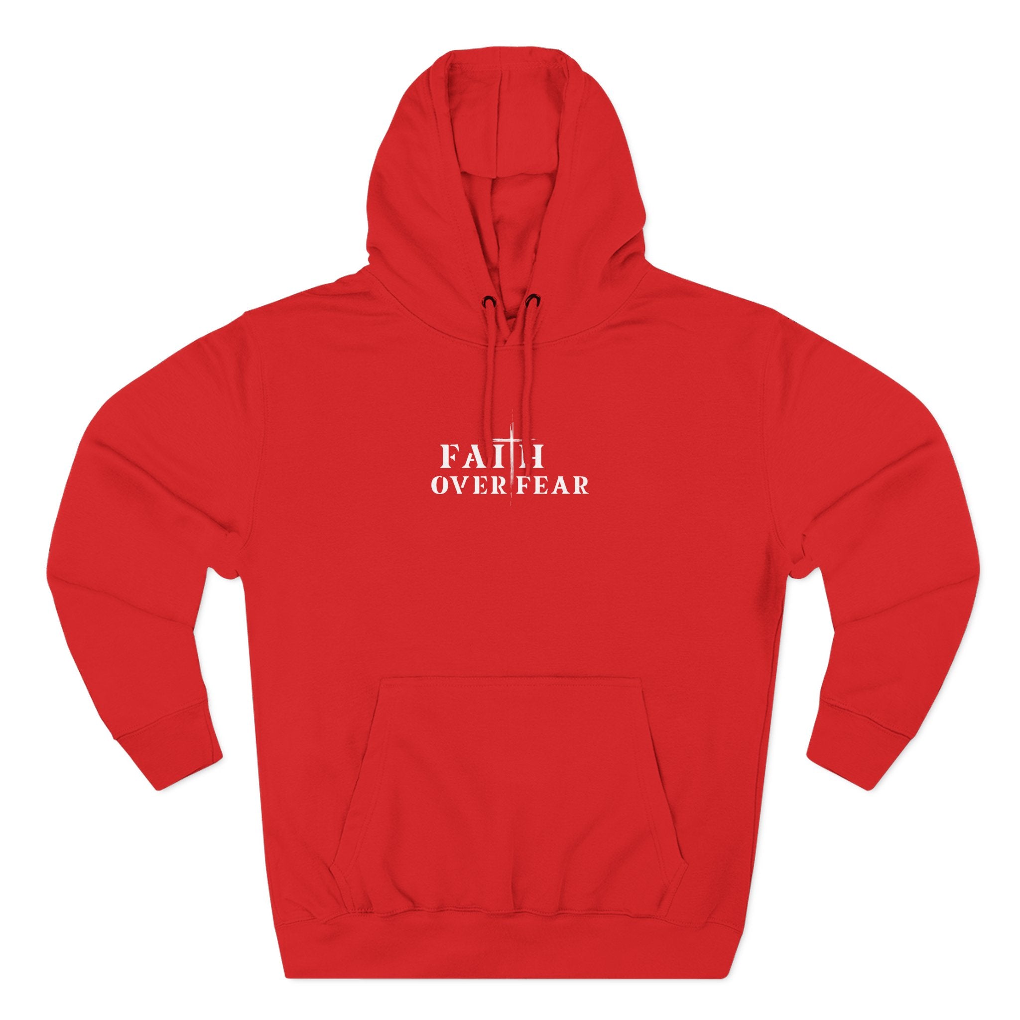 Faith Over Fear Fleece Hoodie – Proverbs 29:25 (white font)