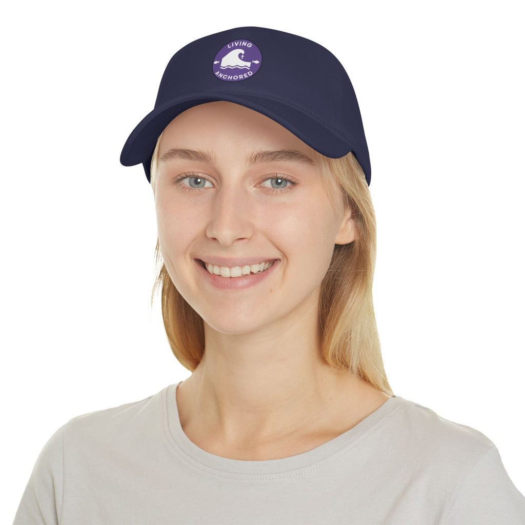 Living Anchored | Low Profile Baseball Cap (Purple & White Patch)
