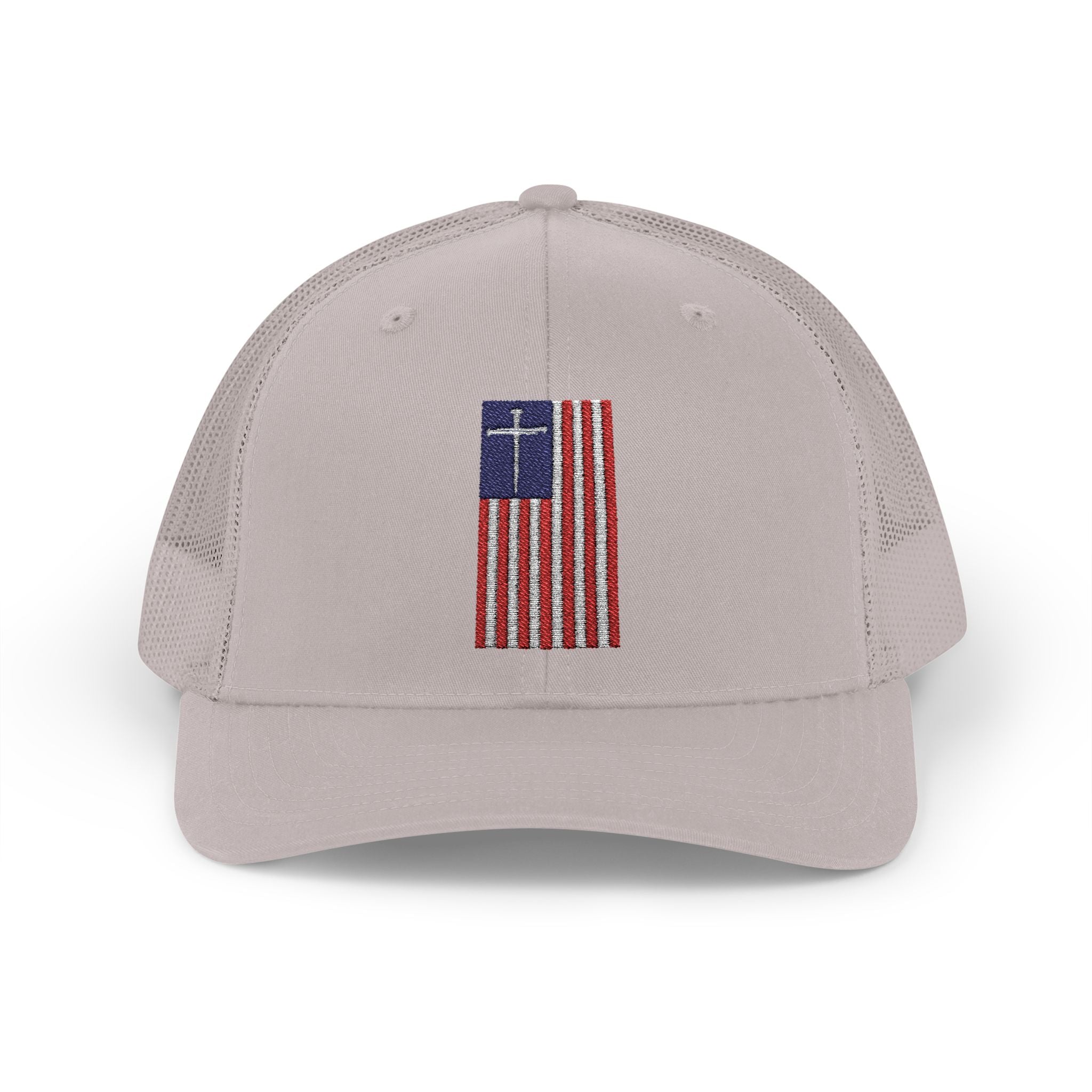 American Flag Cross – Snapback Trucker Cap (16 Colors)