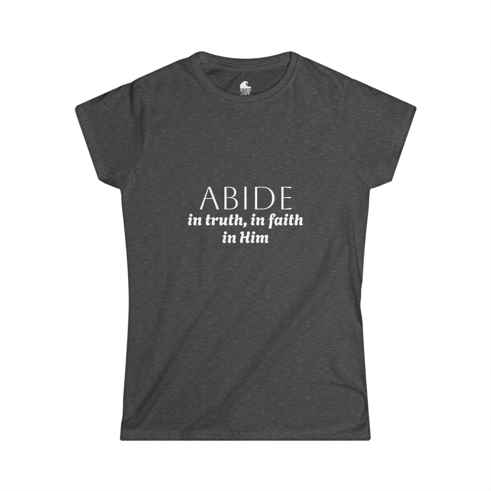 Women’s Softstyle Tee – ABIDE- Charlie Kirk Tribute Shirt (10 colors available)
