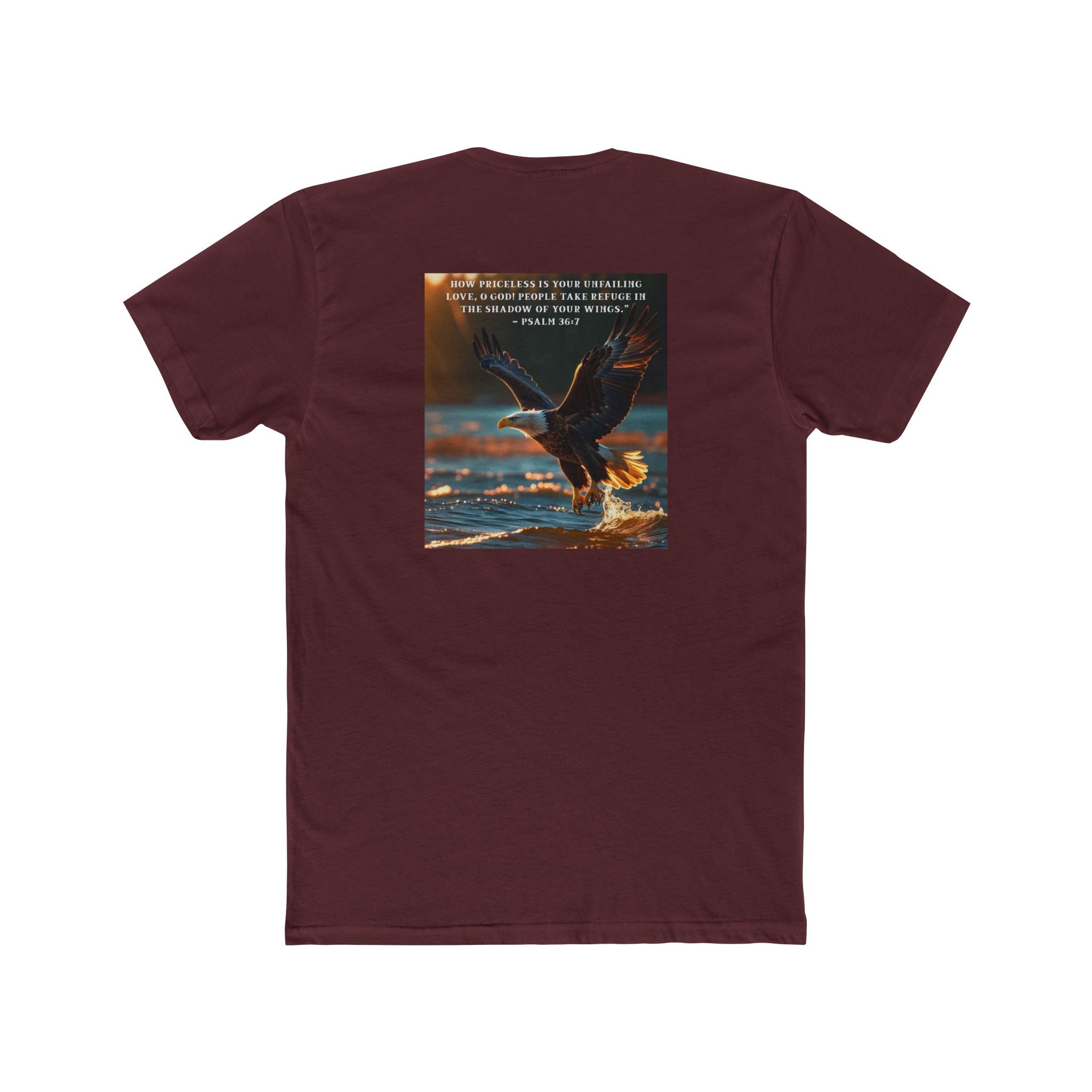 Living Anchored – Eagle & Psalm 36:7 Cotton Crew Tee