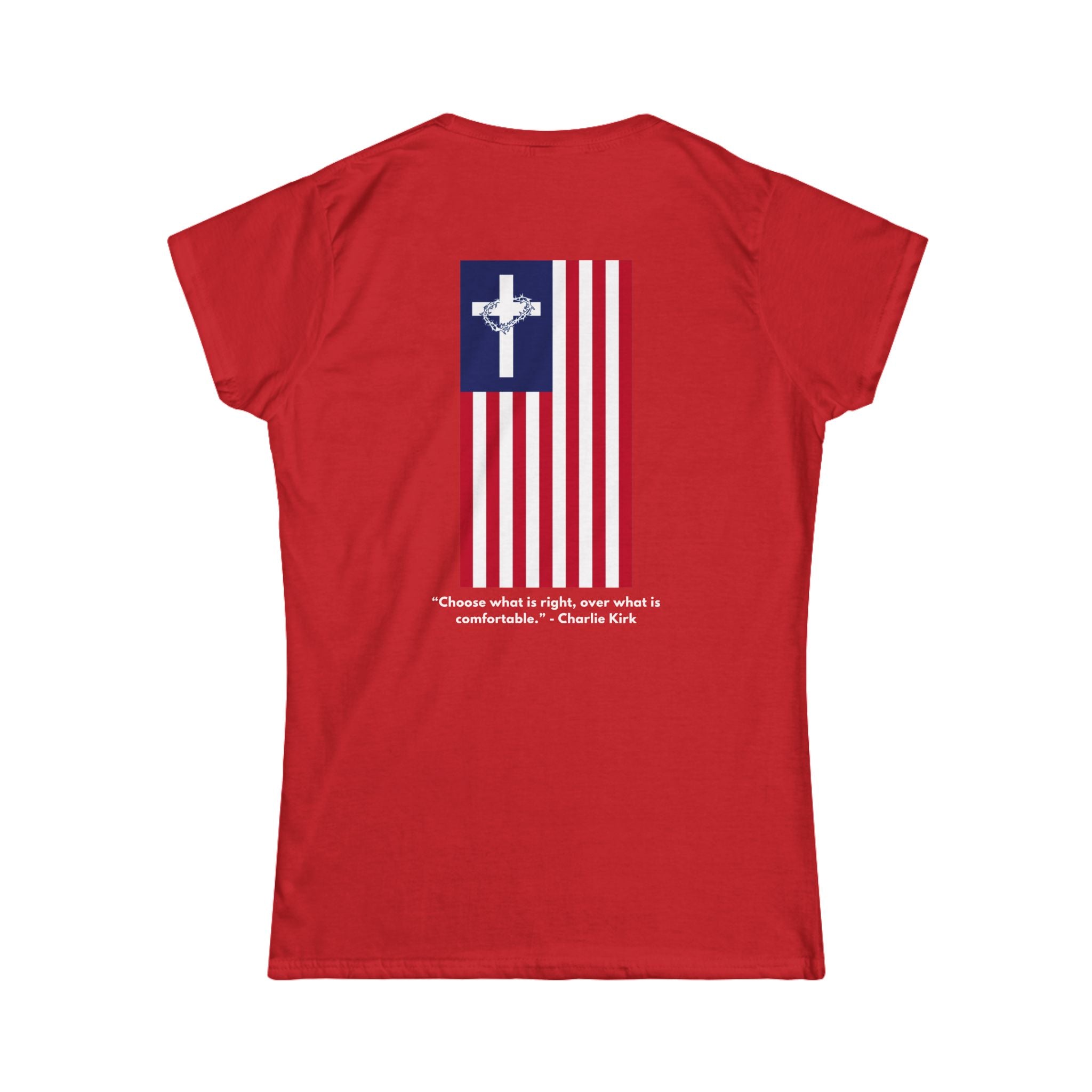 Women’s Softstyle Tee – ABIDE- Charlie Kirk Tribute Shirt (10 colors available)