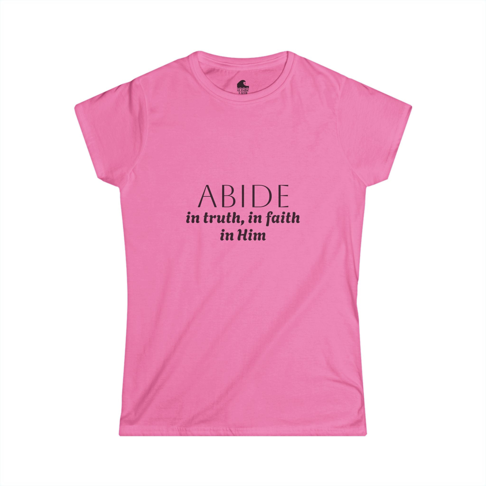 Women’s Softstyle Tee – ABIDE- Charlie Kirk Tribute Shirt (4 colors available)