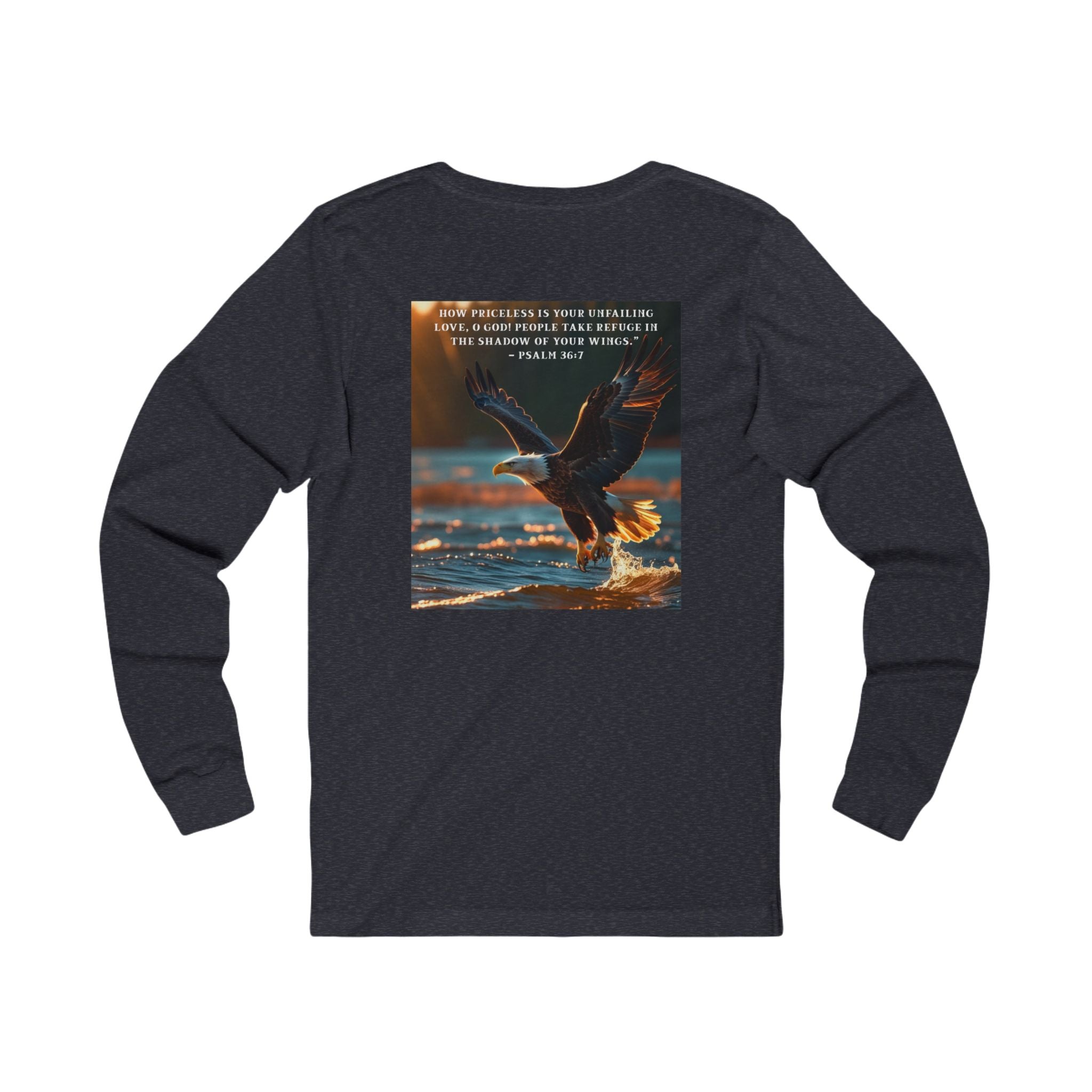 Living Anchored – Eagle & Psalm 36:7 Jersey Long Sleeve Tee 1