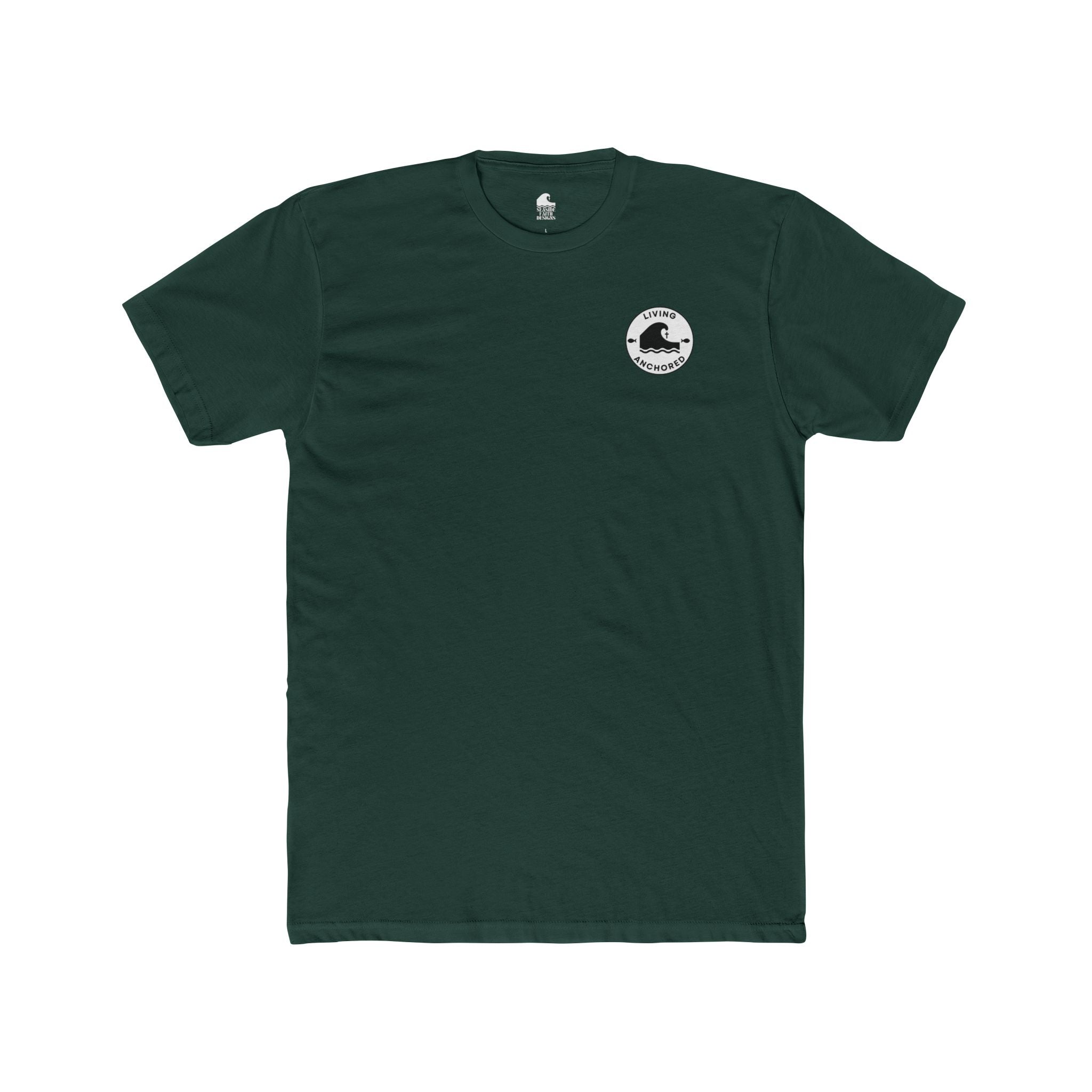 Unisex Cotton Crew Tee – Living Anchored | Lion Design with 1 Peter 5:8 (white text)