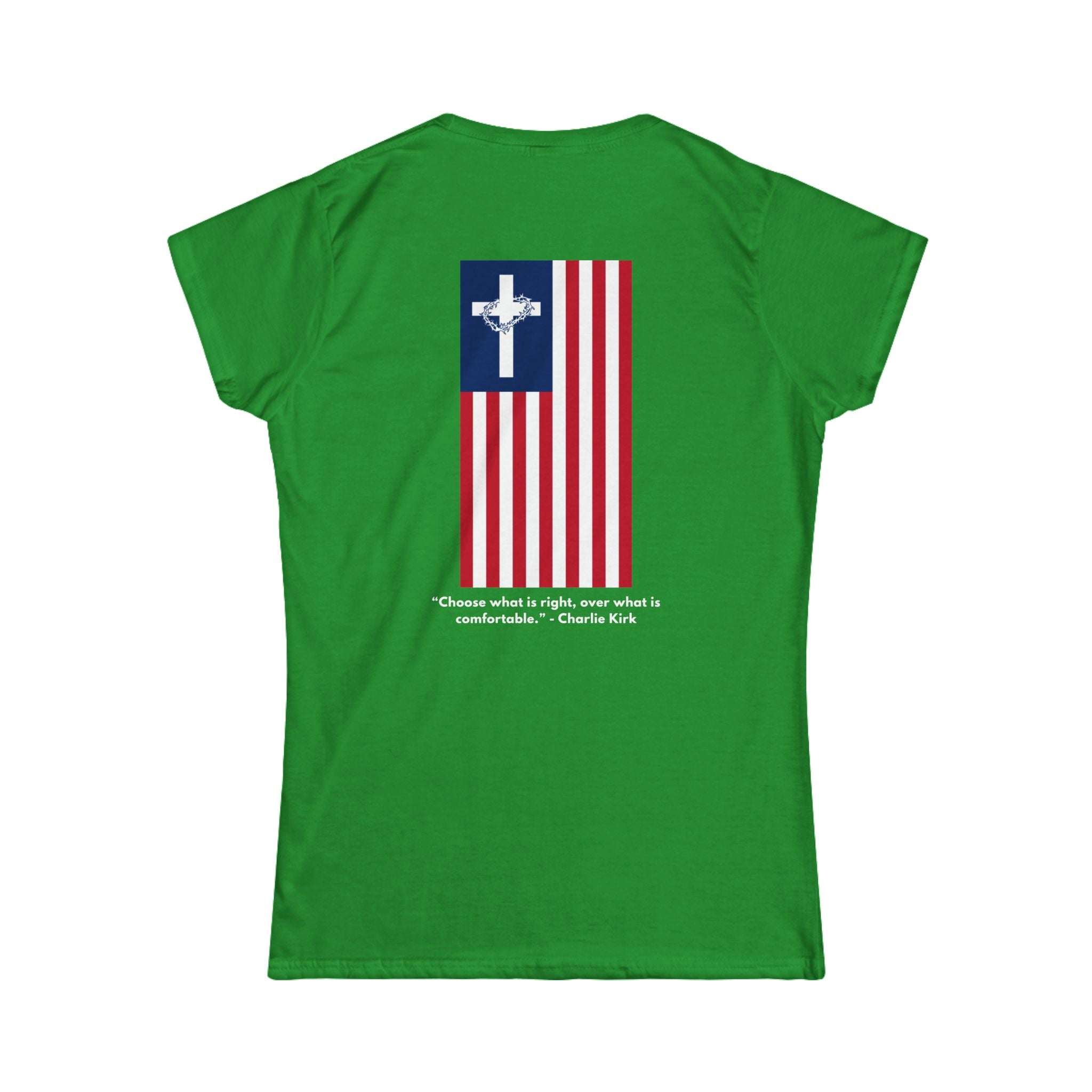 Women’s Softstyle Tee – ABIDE- Charlie Kirk Tribute Shirt (10 colors available)