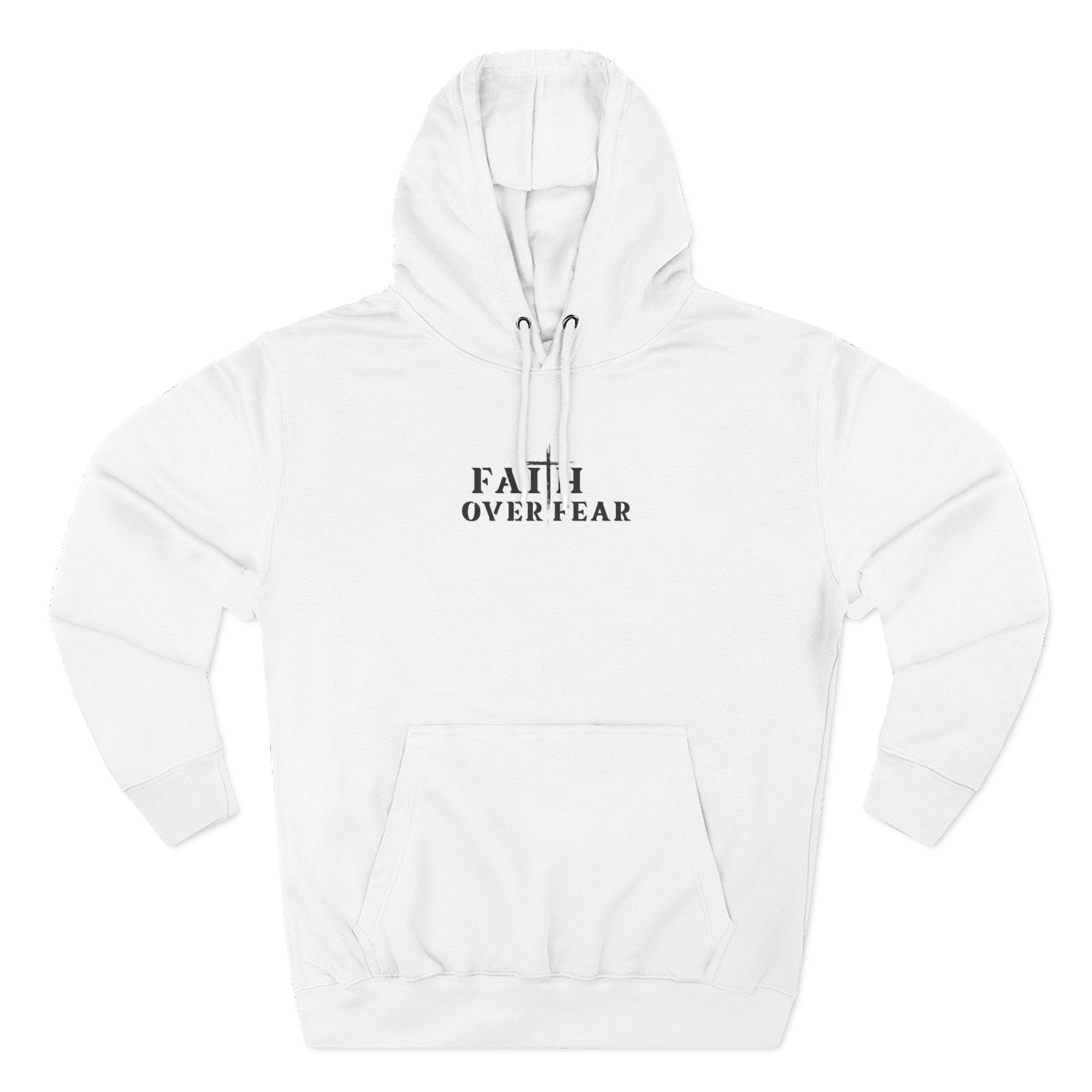Faith Over Fear Fleece Hoodie – Proverbs 29:25 (Black Font)