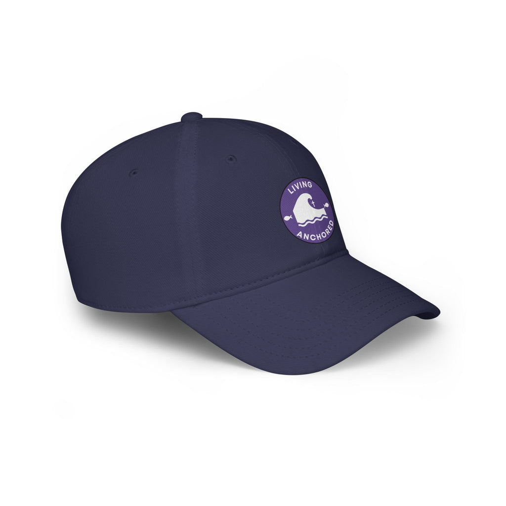 Living Anchored | Low Profile Baseball Cap (Purple & White Patch)