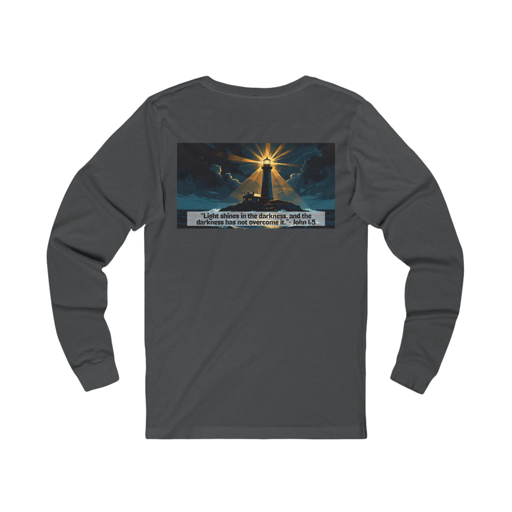 Living Anchored Jersey Long Sleeve Tee – Lighthouse (John 1:5)