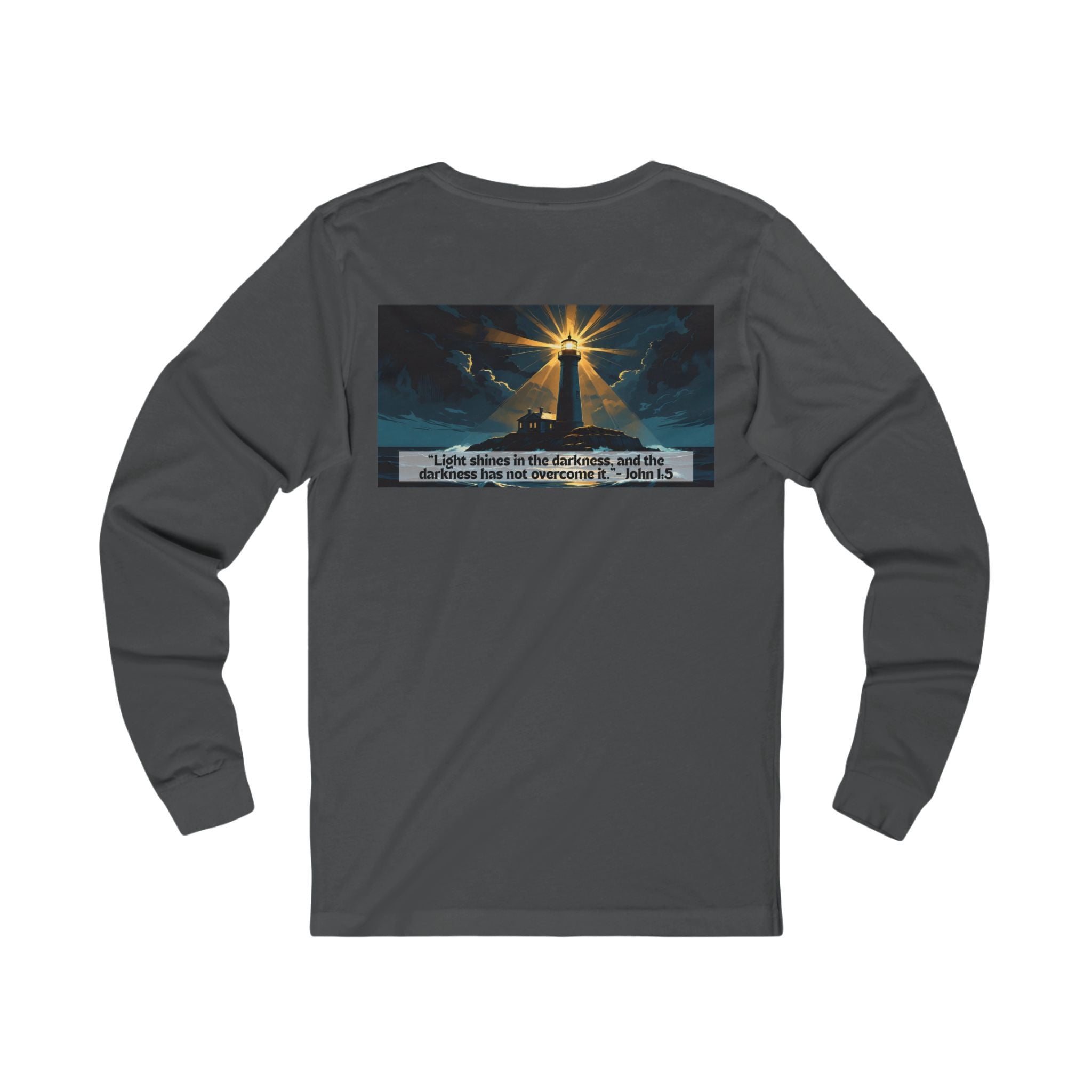 Living Anchored Jersey Long Sleeve Tee – Lighthouse (John 1:5)