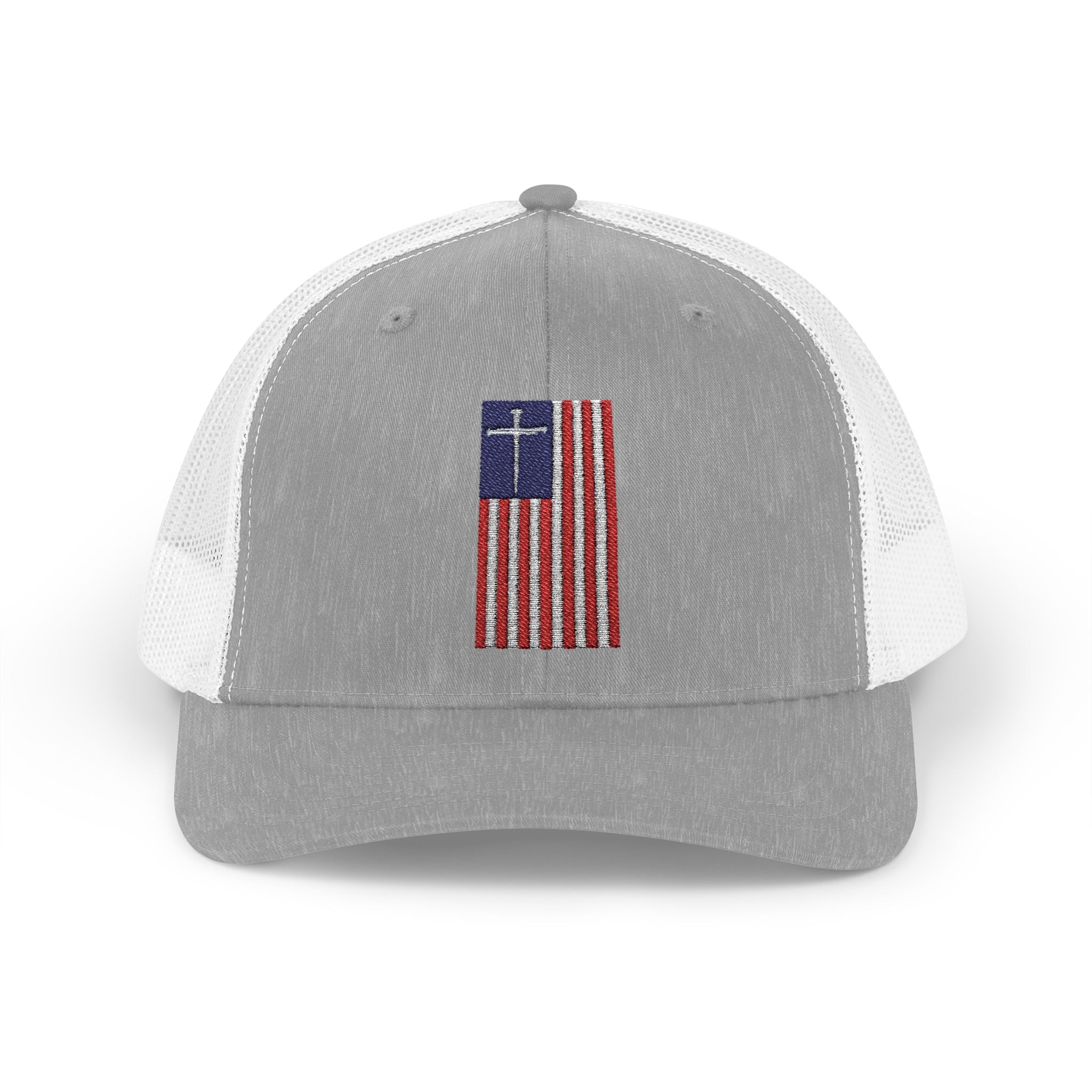 American Flag Cross – Snapback Trucker Cap (16 Colors)