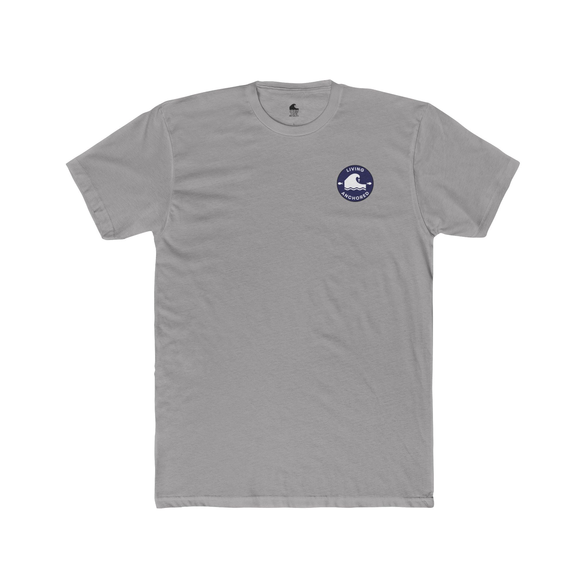 Unisex Cotton Crew Tee – Living Anchored | Mark 11:22-24 Bird & Wave Design