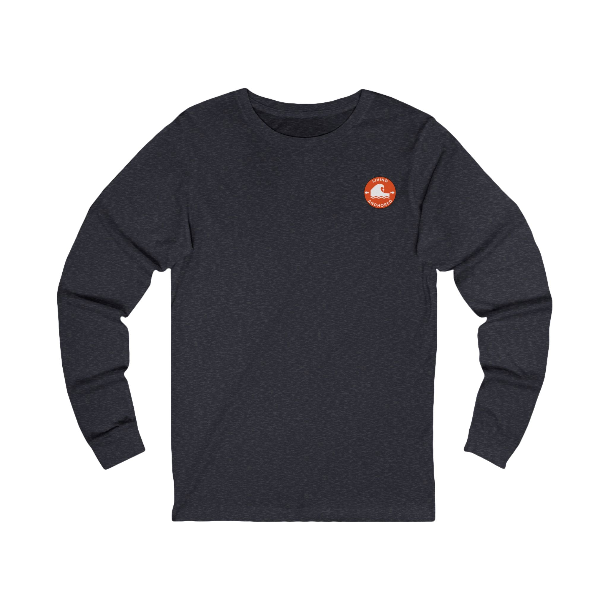 Living Anchored Jersey Long Sleeve Tee – Proverbs 3:5-6 Horse & Lighthouse Design
