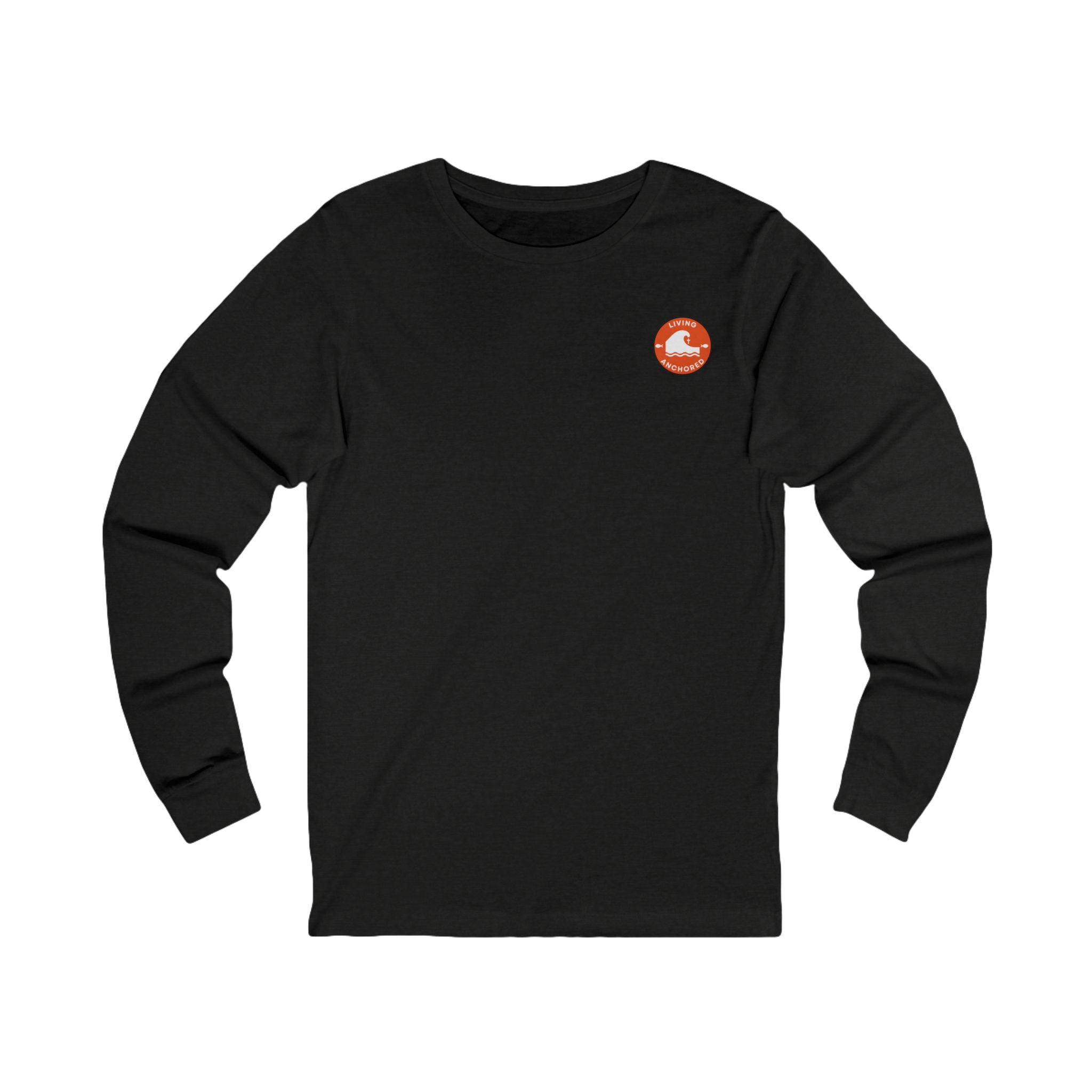 Living Anchored Jersey Long Sleeve Tee – Proverbs 3:5-6 Horse & Lighthouse Design