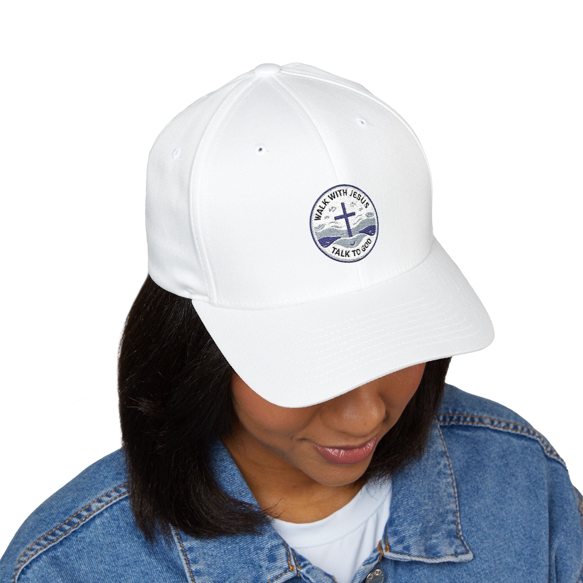 Walk With Jesus, Talk to God | Structured Cap (Black Logo Back)