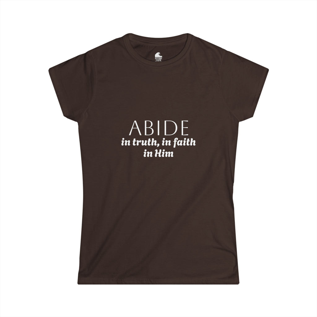 Women’s Softstyle Tee – ABIDE- Charlie Kirk Tribute Shirt (10 colors available)