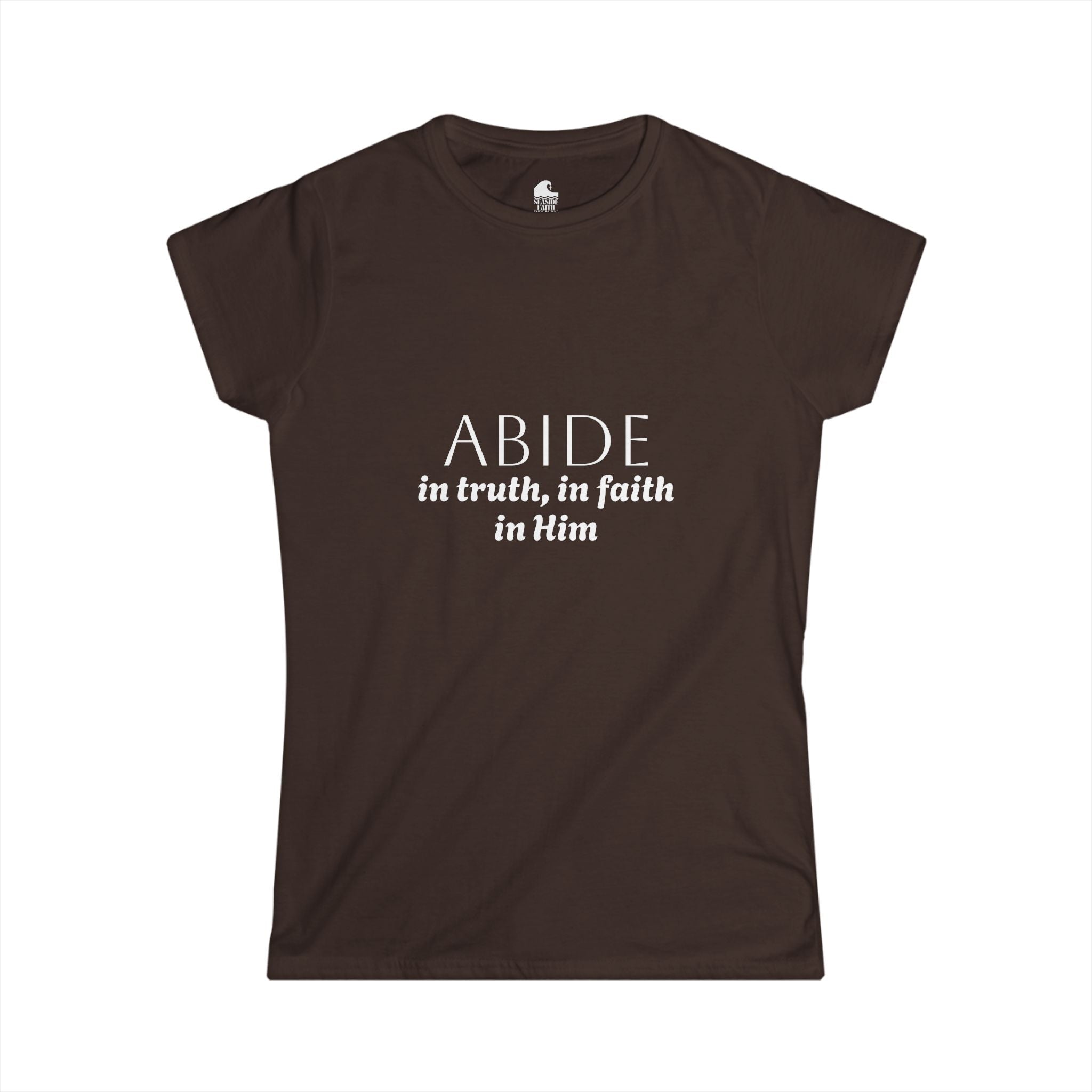 Women’s Softstyle Tee – ABIDE- Charlie Kirk Tribute Shirt (10 colors available)