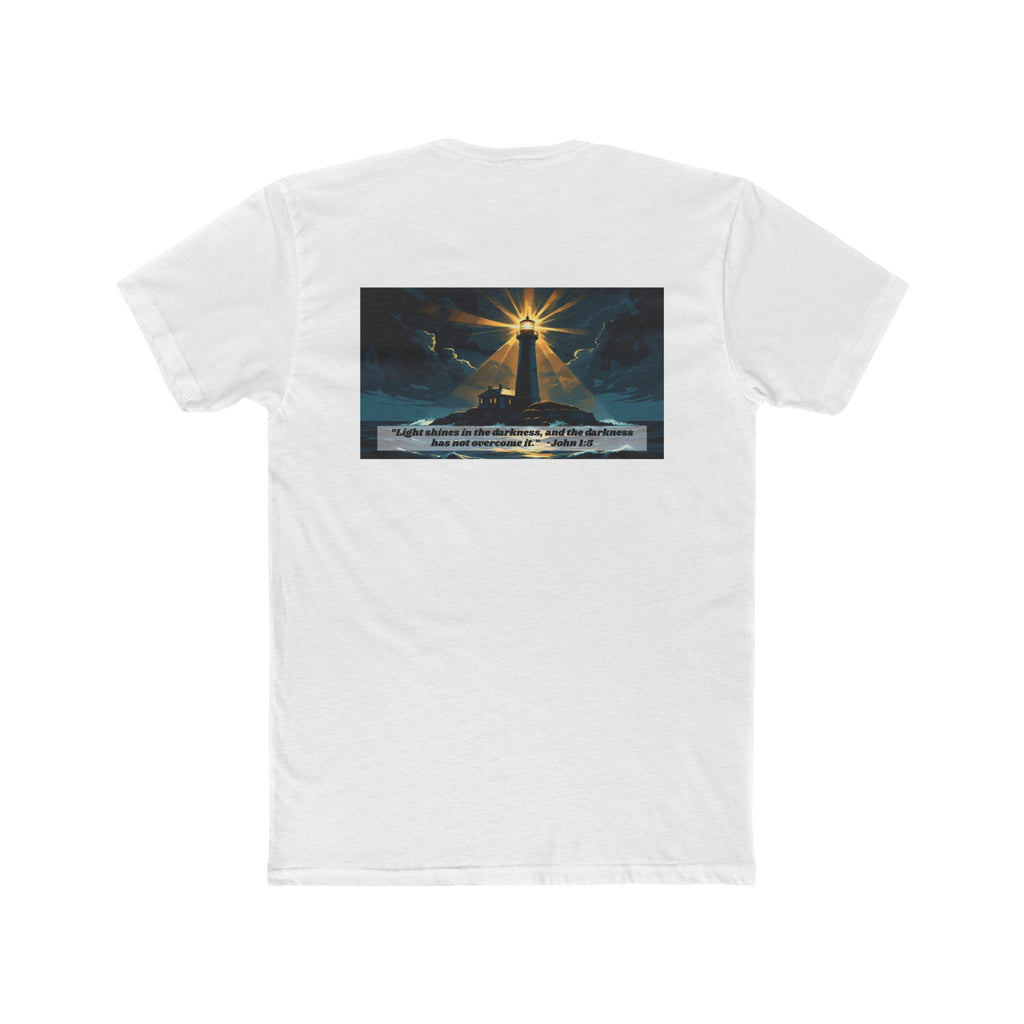 Lighthouse Scripture Tee – John 1:5 (4 Color Options)