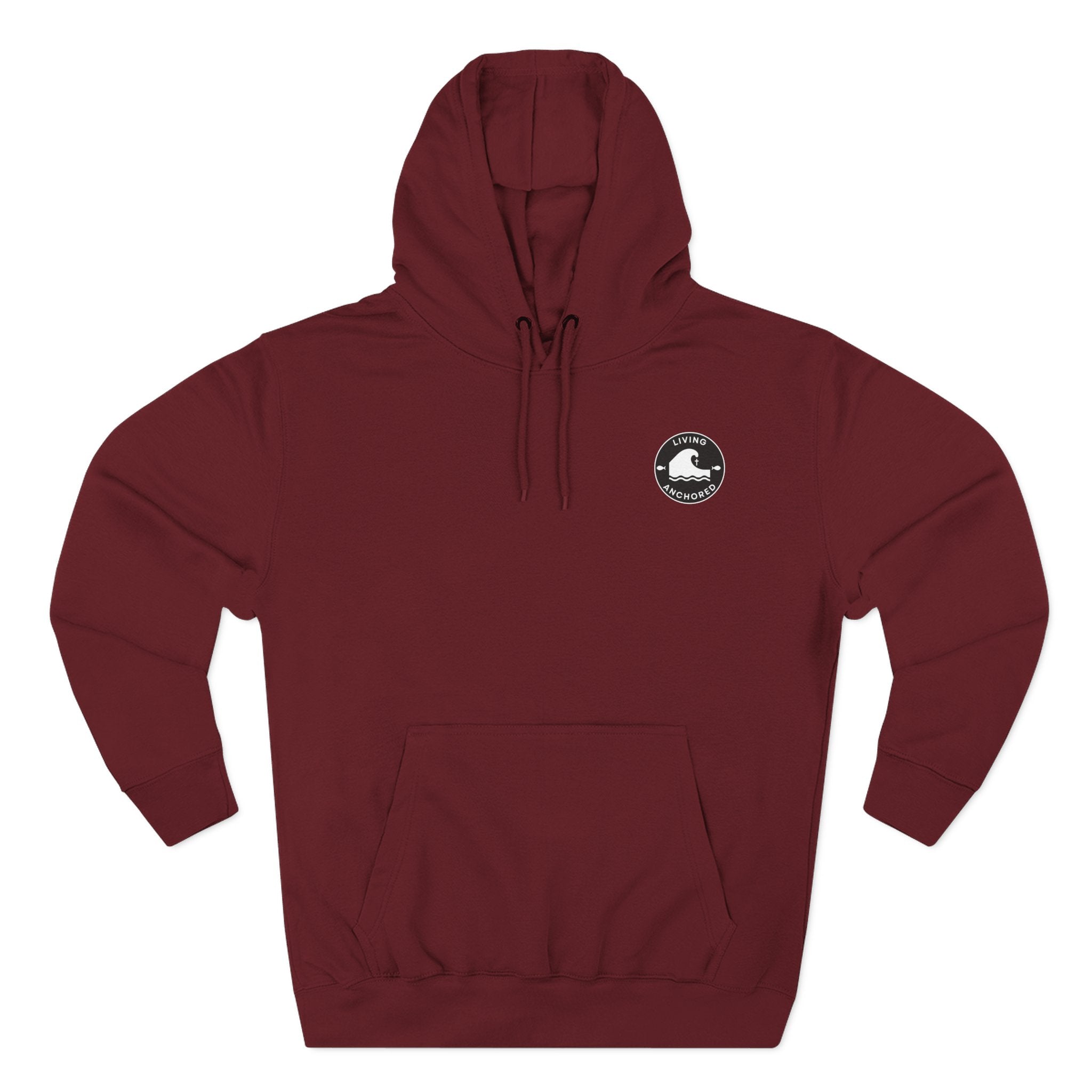 Living Anchored Fleece Hoodie – Fishing Sunset with Psalm 143:8