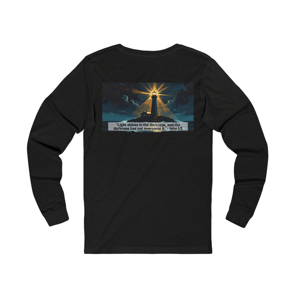 Living Anchored Jersey Long Sleeve Tee – Lighthouse (John 1:5)