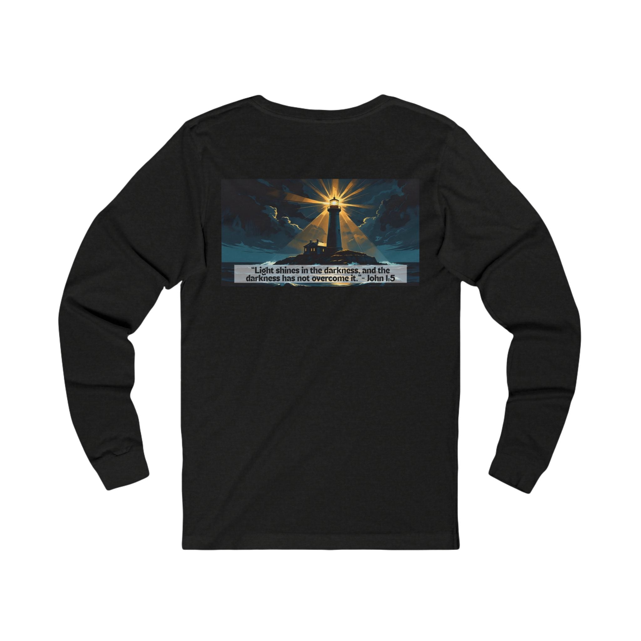 Living Anchored Jersey Long Sleeve Tee – Lighthouse (John 1:5)
