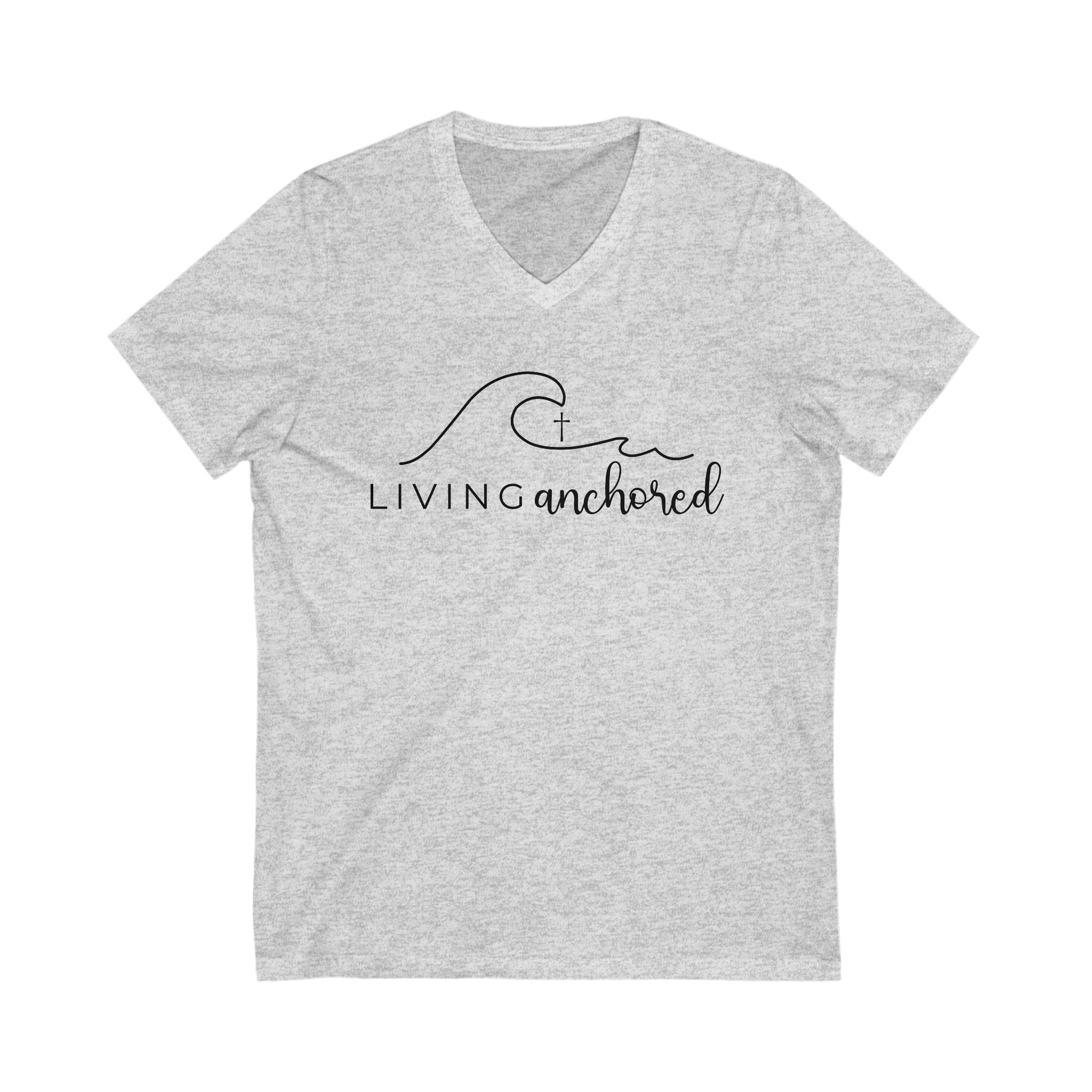 Living Anchored | V-Neck Tee with Psalm 46:5