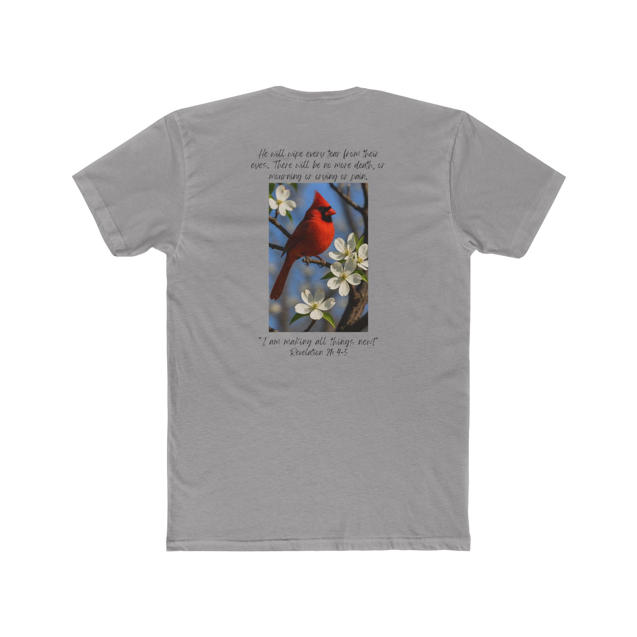 Cotton Crew Tee – Cardinal | Revelation 21:4–5