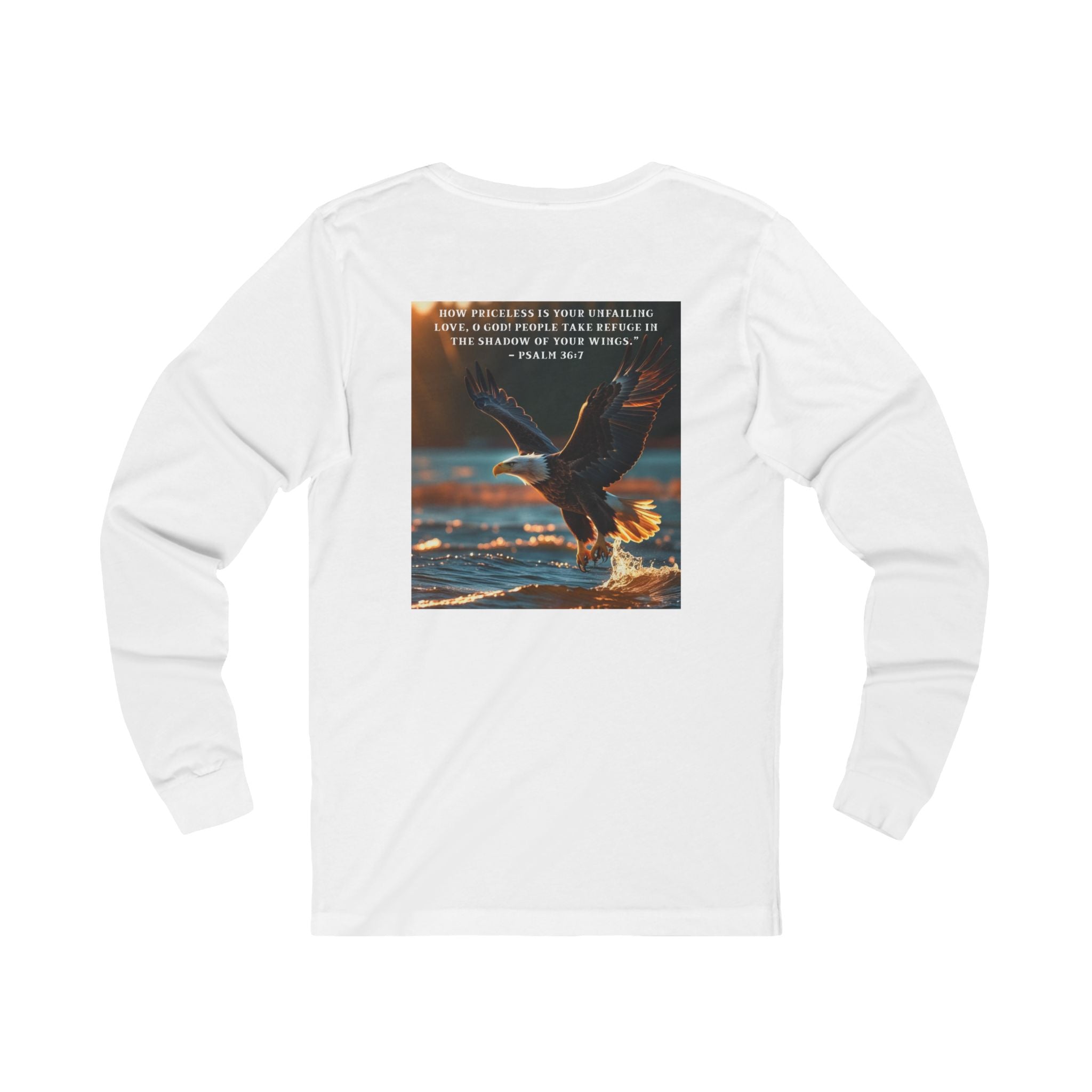 Living Anchored – Eagle & Psalm 36:7 Jersey Long Sleeve Tee 1