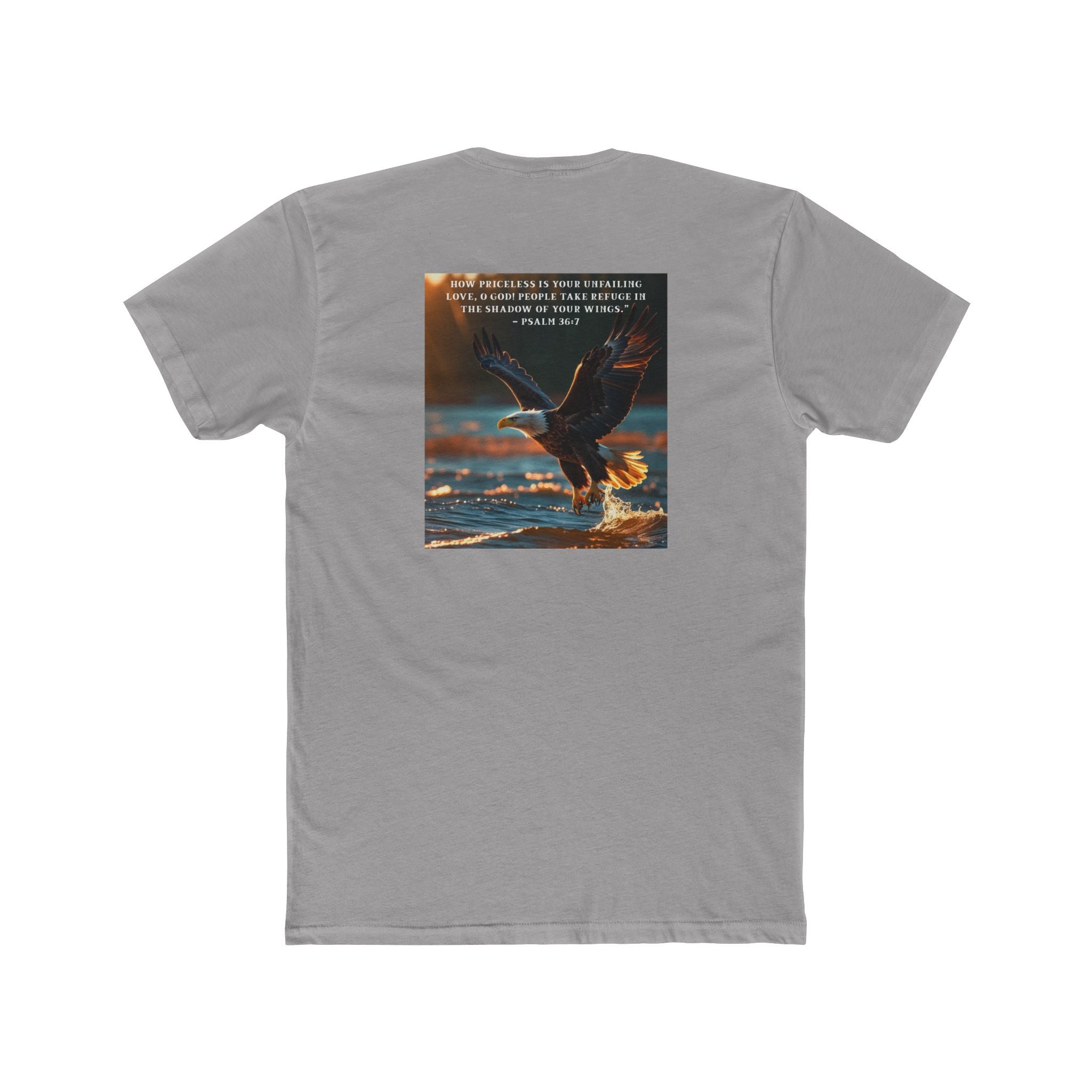 Living Anchored – Eagle & Psalm 36:7 Cotton Crew Tee