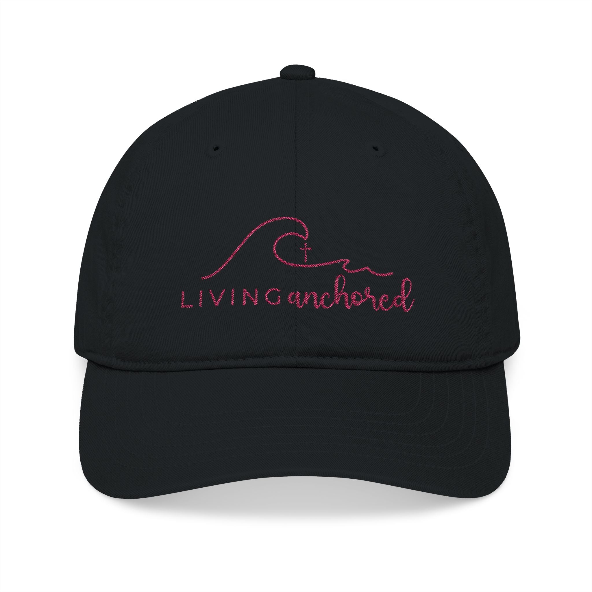 Living Anchored Organic Baseball Cap – Pink Thread Edition