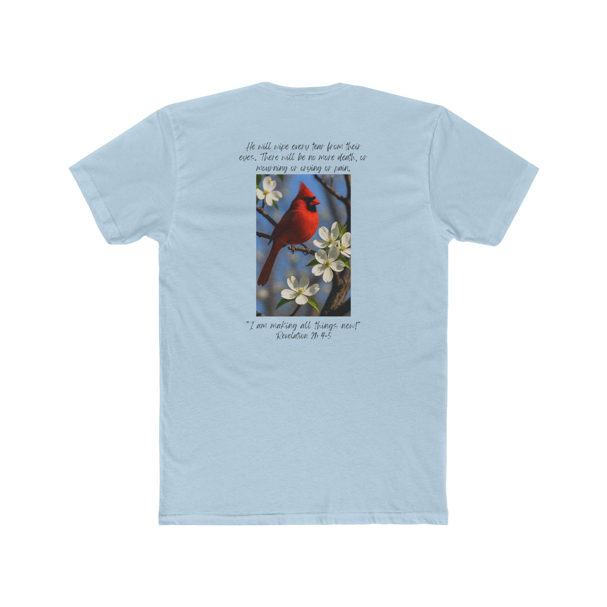 Cotton Crew Tee – Cardinal | Revelation 21:4–5