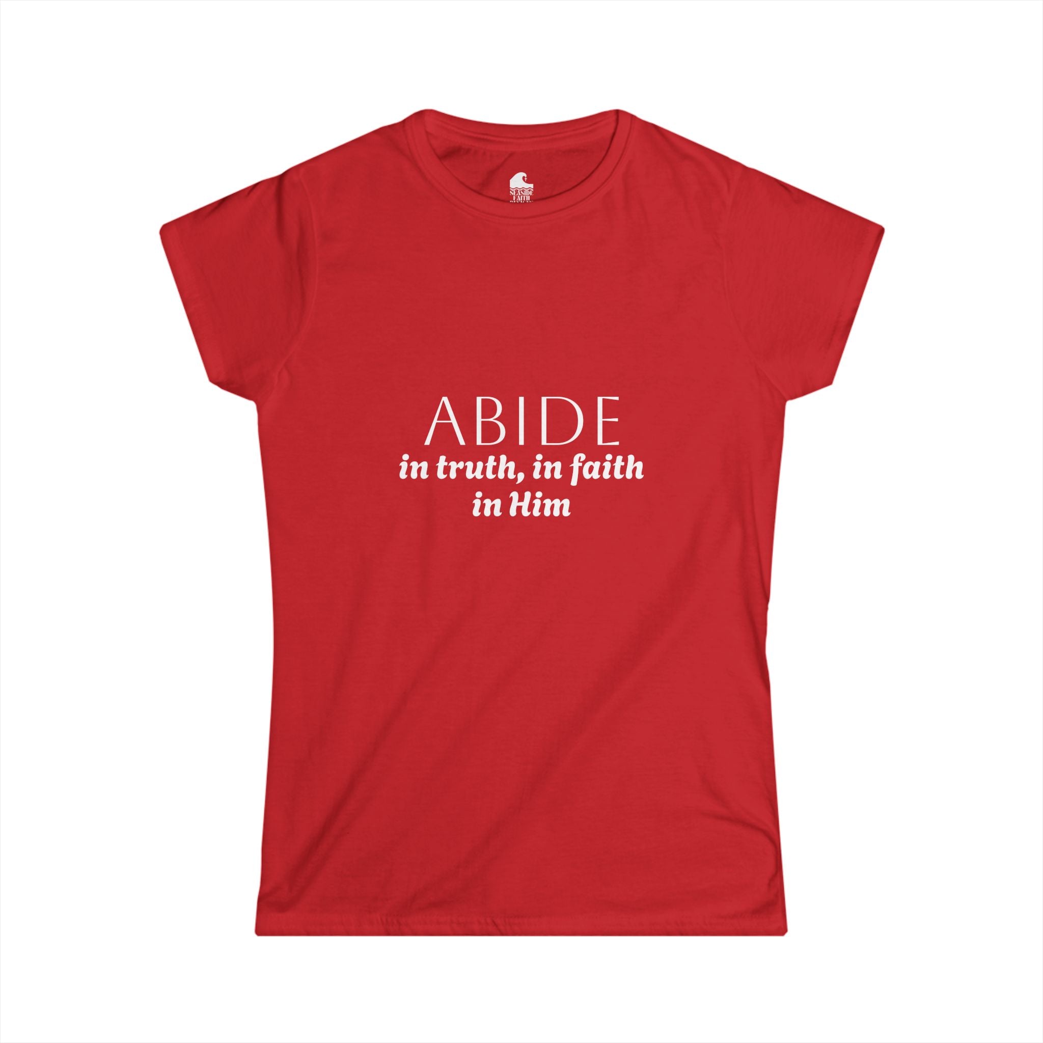Women’s Softstyle Tee – ABIDE- Charlie Kirk Tribute Shirt (10 colors available)