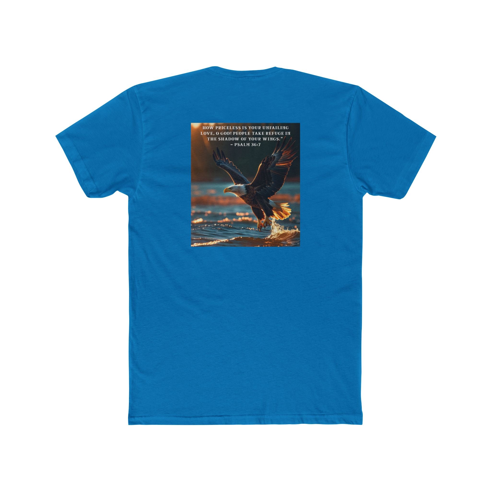 Living Anchored – Eagle & Psalm 36:7 Cotton Crew Tee