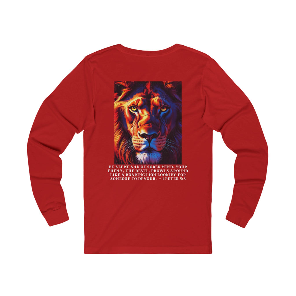 Bold Lion Faith Long Sleeve Tee – 1 Peter 5:8