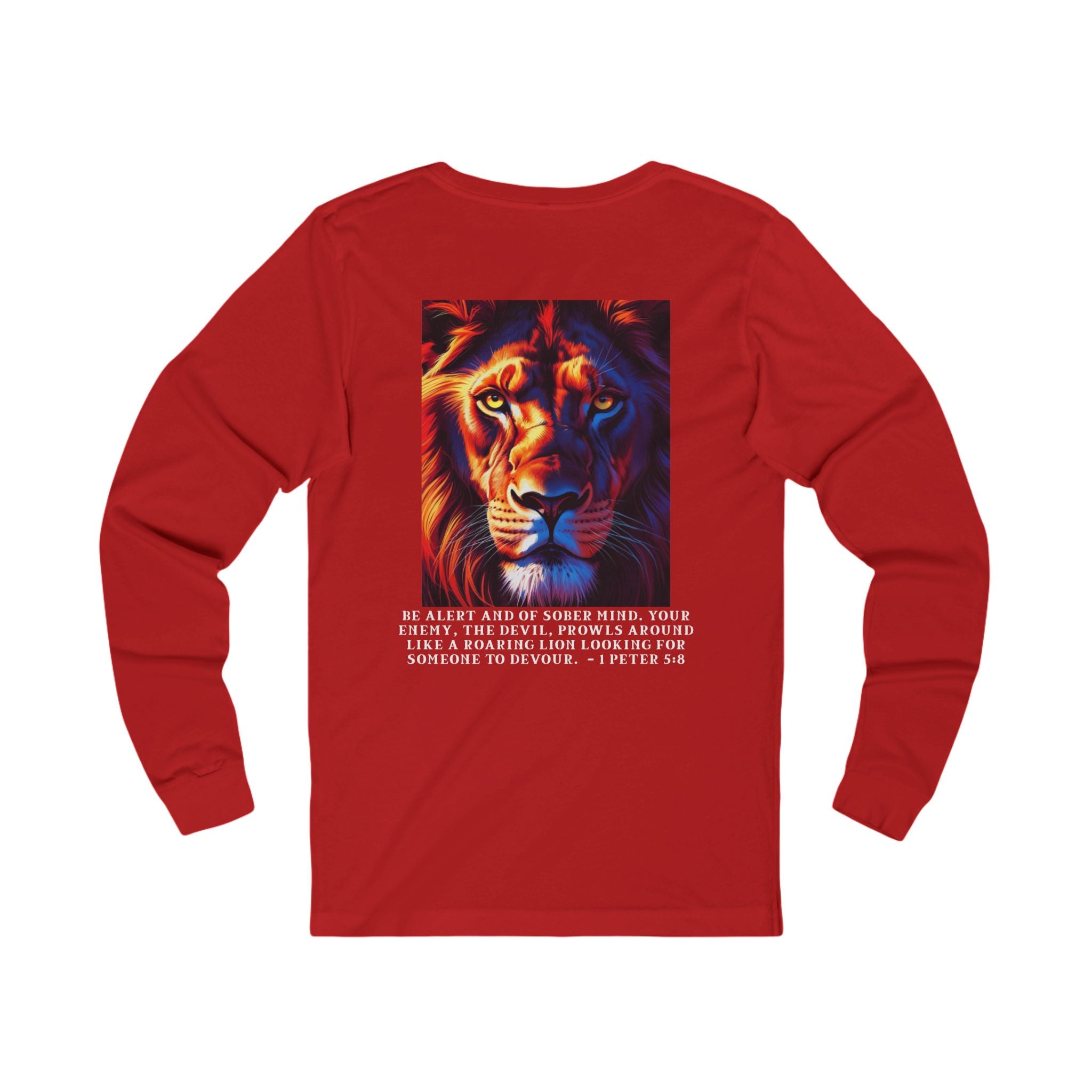 Bold Lion Faith Long Sleeve Tee – 1 Peter 5:8