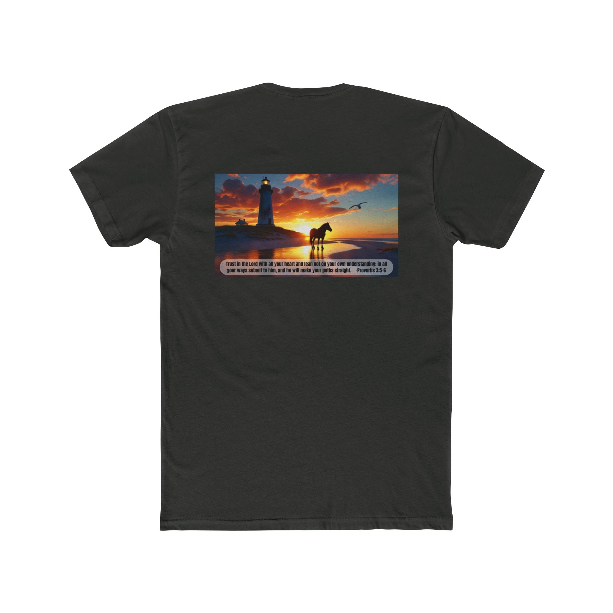Living Anchored | Horse & Lighthouse Tee (Proverbs 3:5-6)