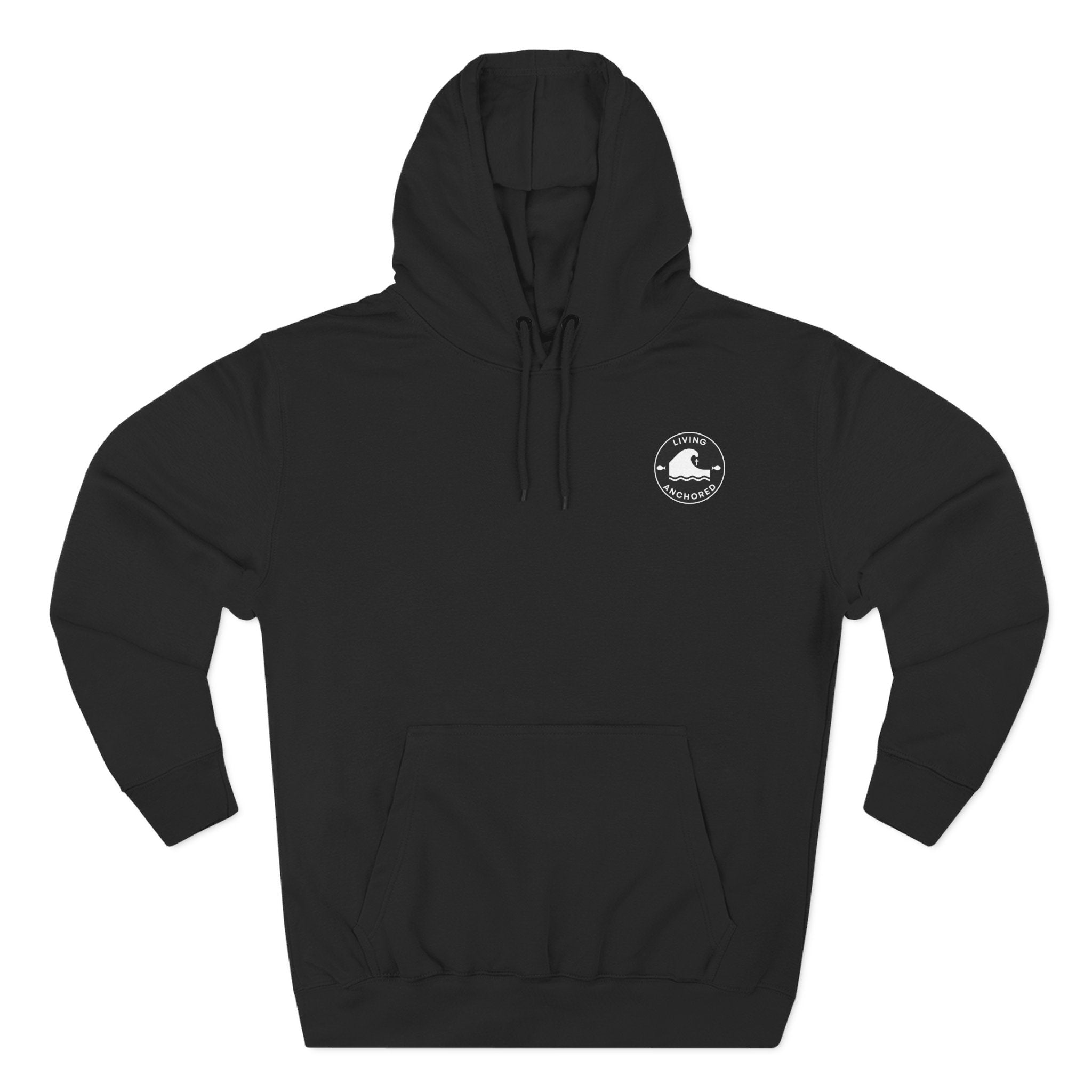 Living Anchored Fleece Hoodie – Fishing Sunset with Psalm 143:8