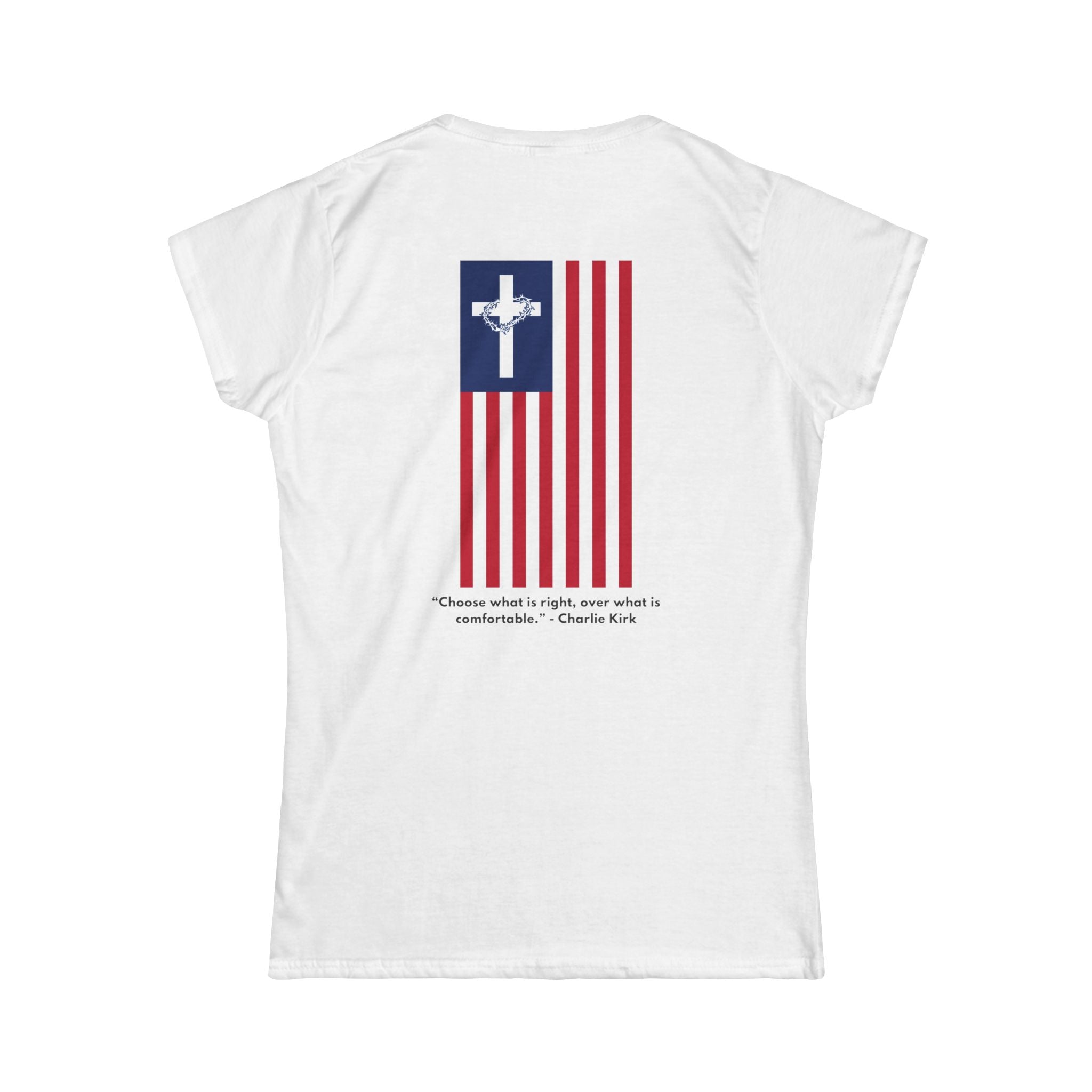 Women’s Softstyle Tee – ABIDE- Charlie Kirk Tribute Shirt (4 colors available)