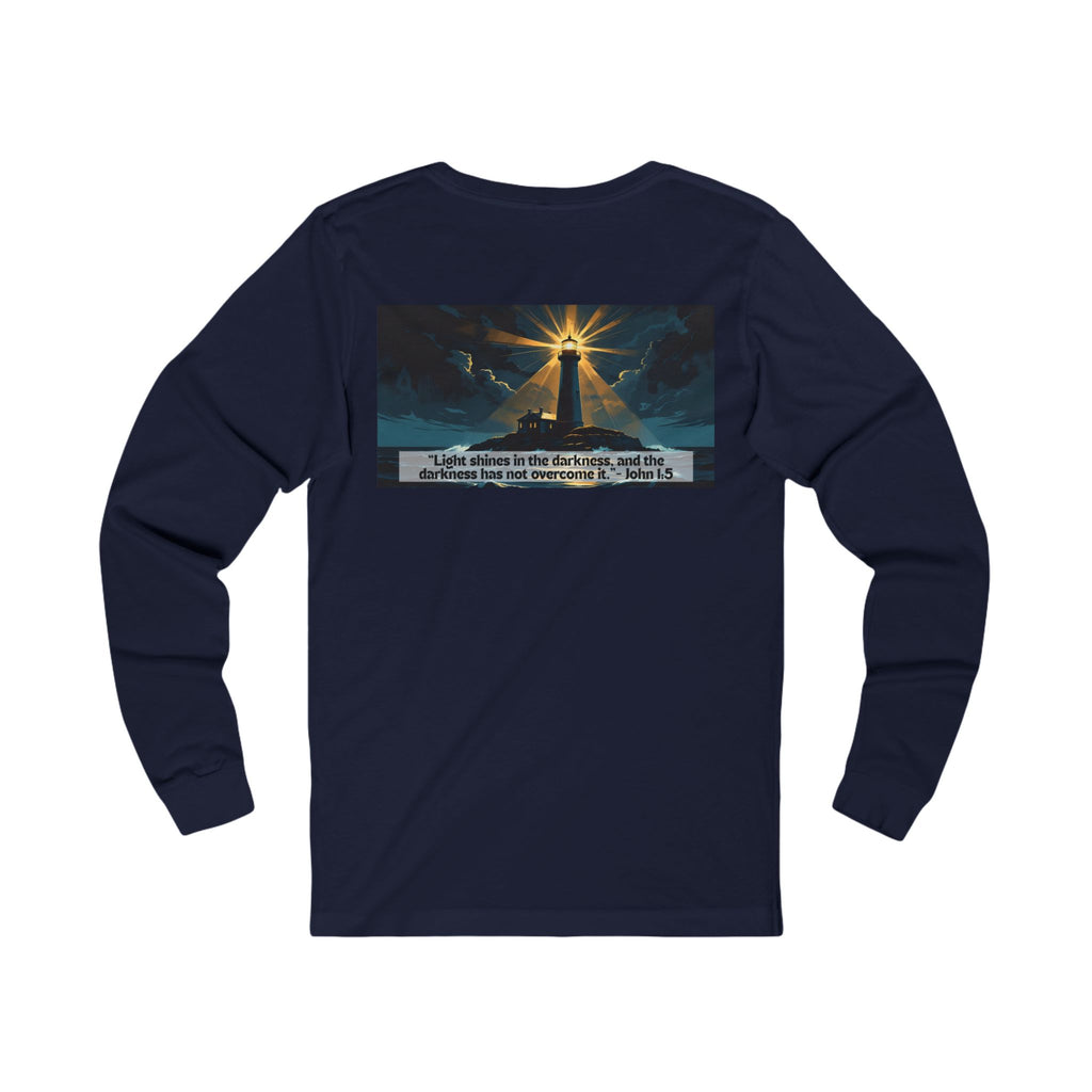 Living Anchored Jersey Long Sleeve Tee – Lighthouse (John 1:5)