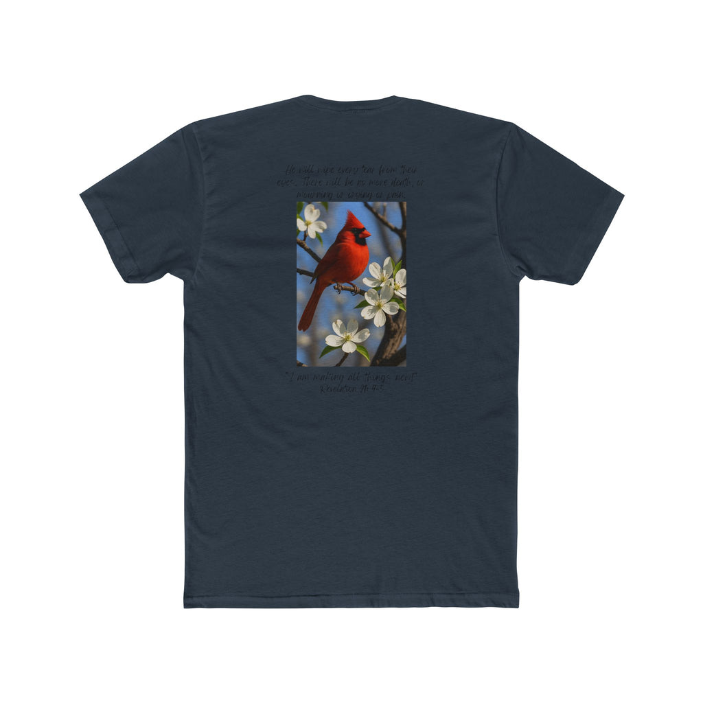 Cotton Crew Tee – Cardinal | Revelation 21:4–5