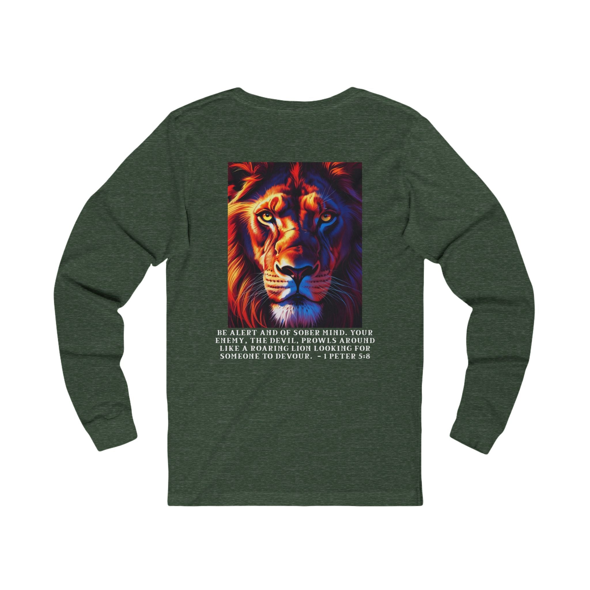 Bold Lion Faith Long Sleeve Tee – 1 Peter 5:8