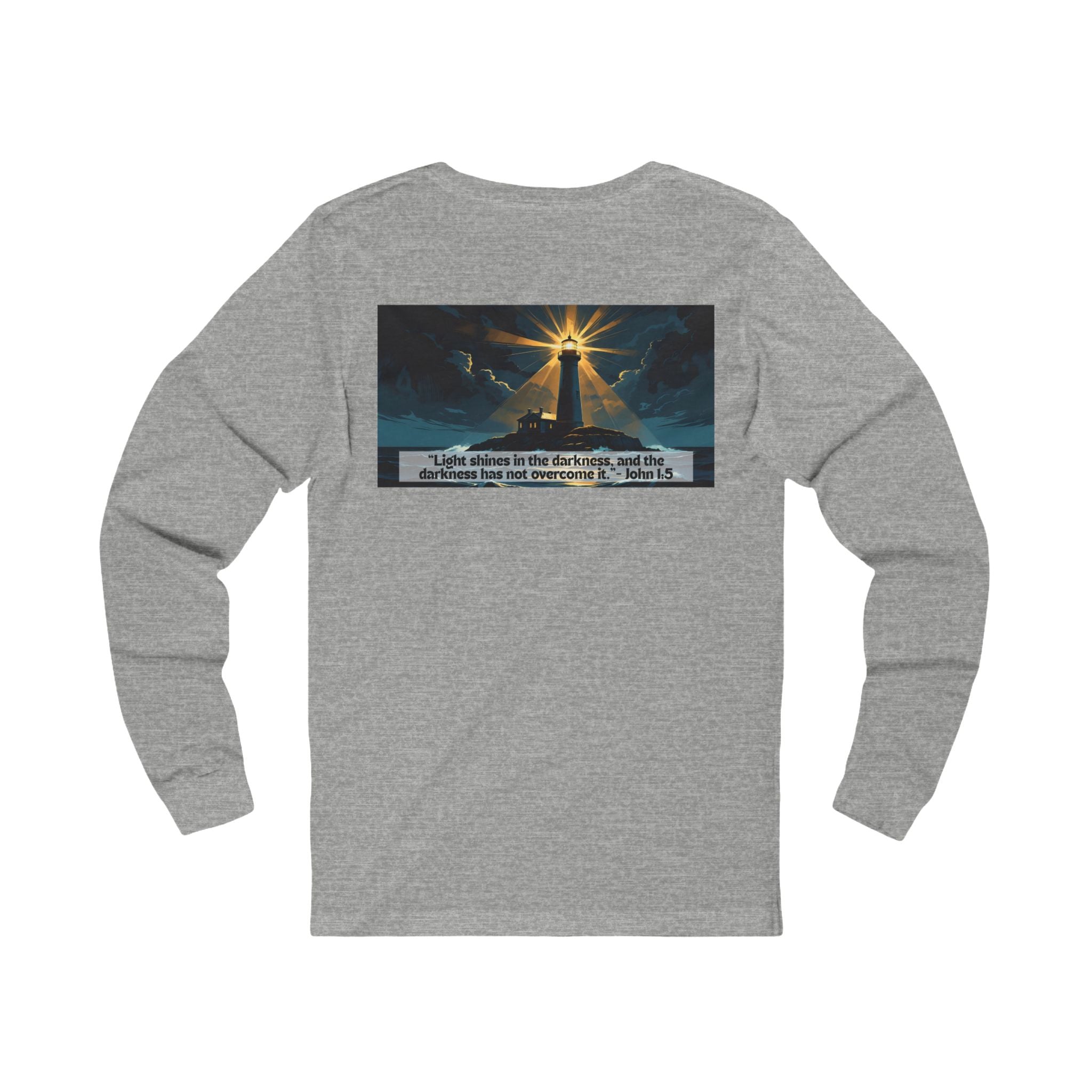 Living Anchored Jersey Long Sleeve Tee – Lighthouse (John 1:5)
