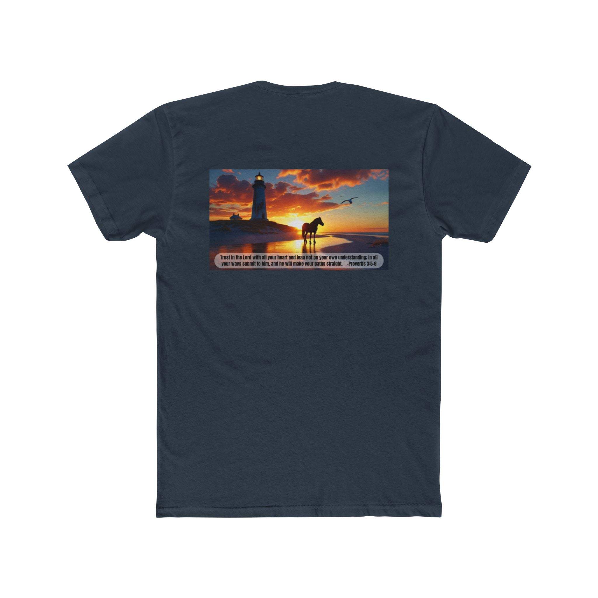 Living Anchored | Horse & Lighthouse Tee (Proverbs 3:5-6)