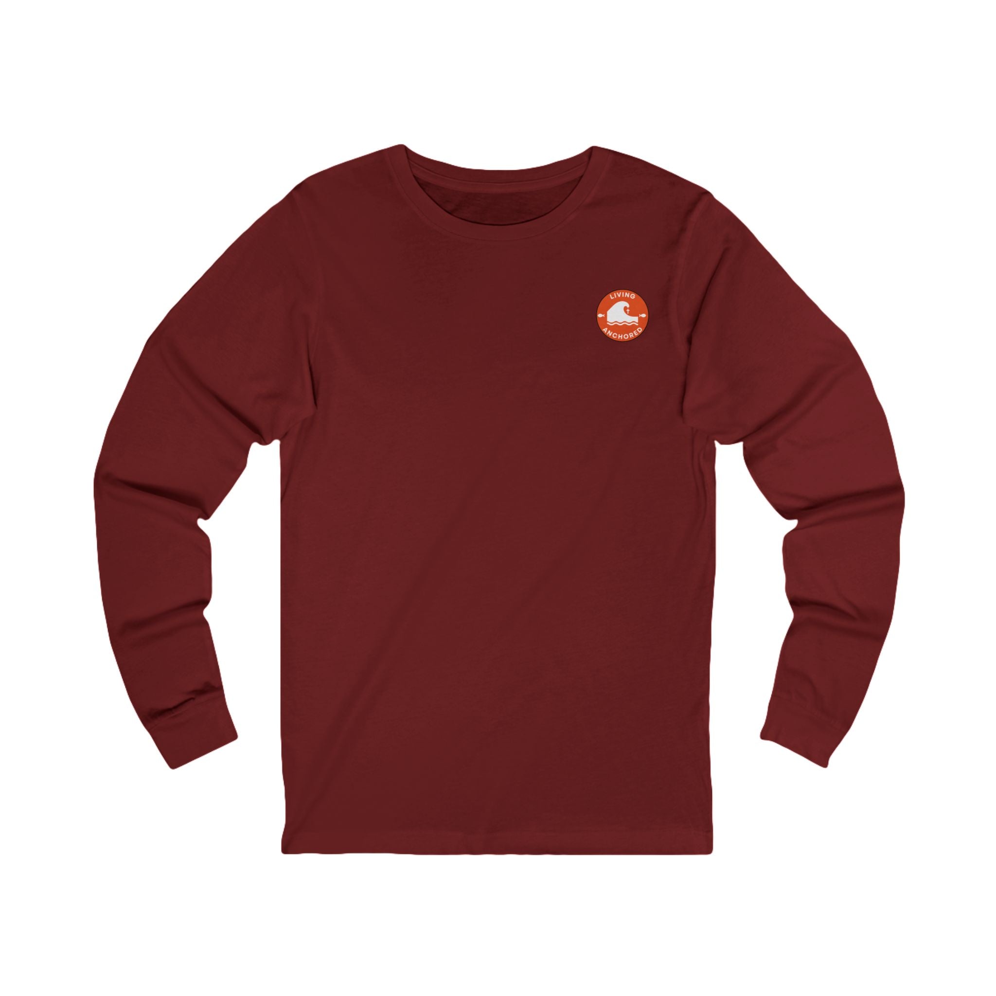 Living Anchored Jersey Long Sleeve Tee – Proverbs 3:5-6 Horse & Lighthouse Design