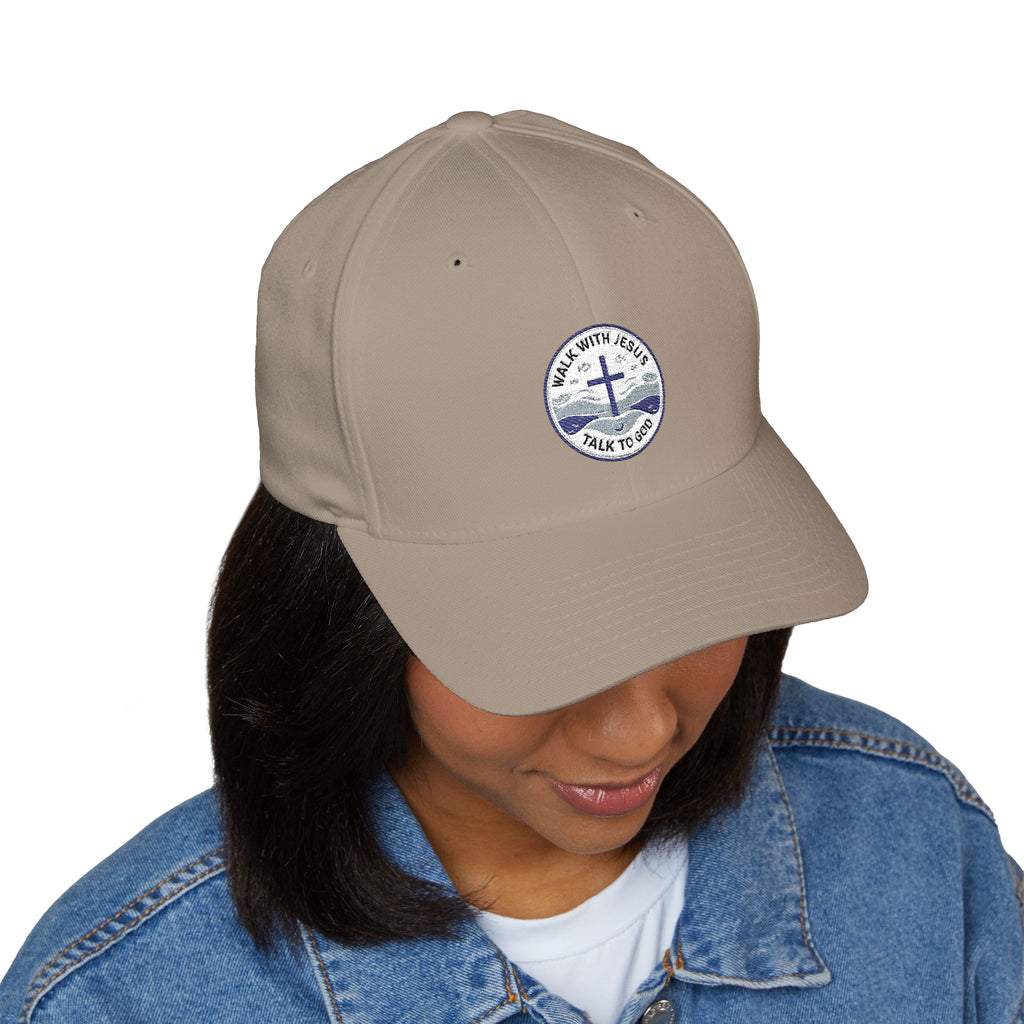 Walk With Jesus, Talk to God | Structured Cap (Black Logo Back)