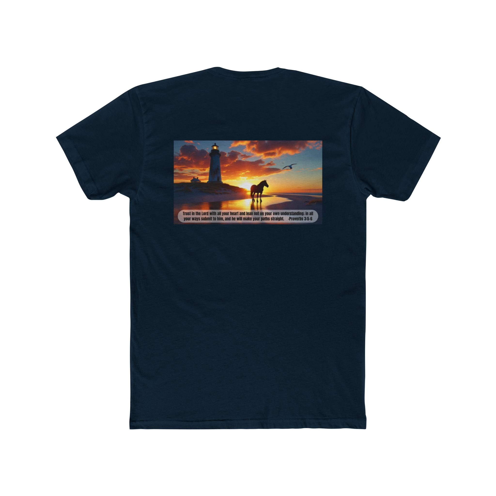 Living Anchored | Horse & Lighthouse Tee (Proverbs 3:5-6)