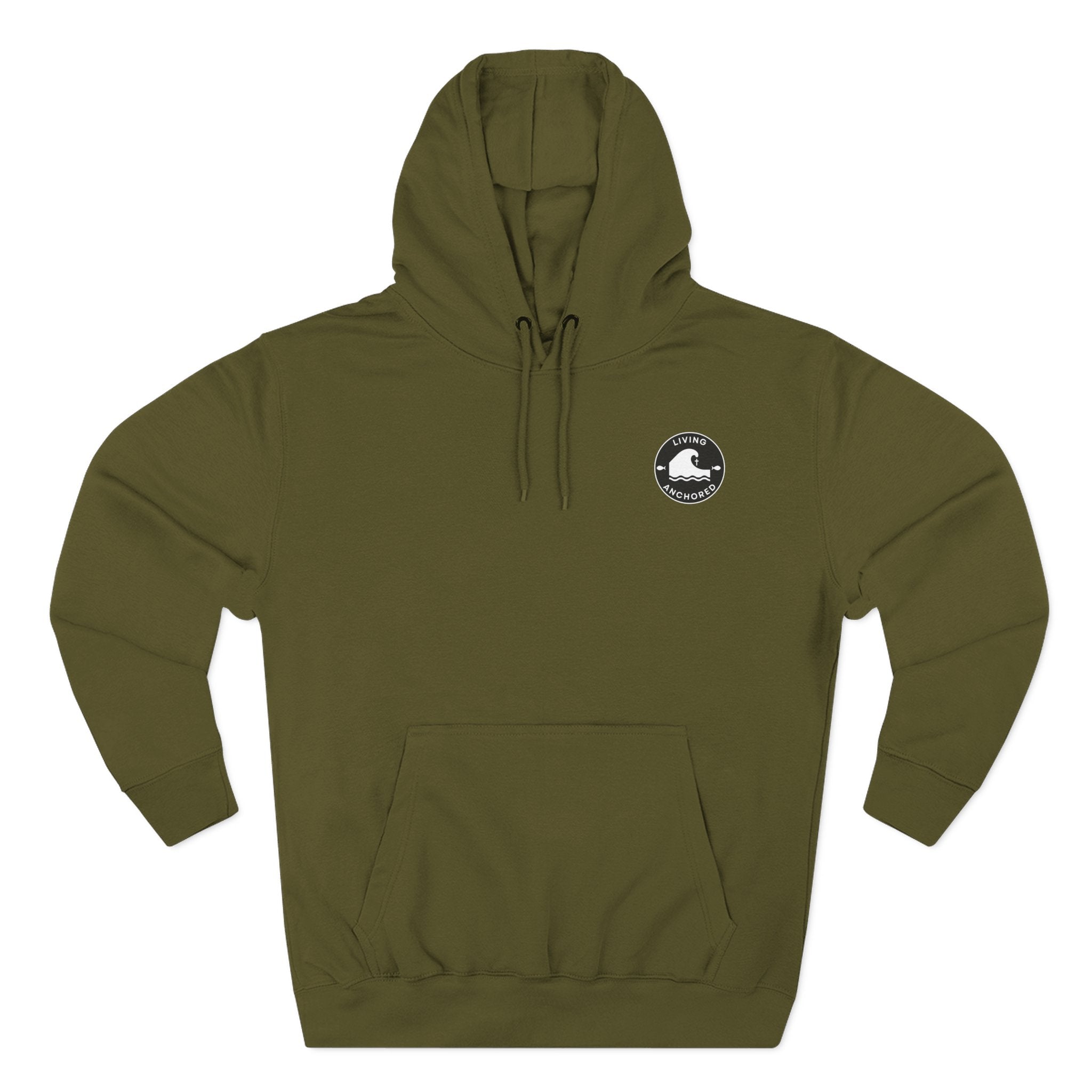 Living Anchored Fleece Hoodie – Fishing Sunset with Psalm 143:8